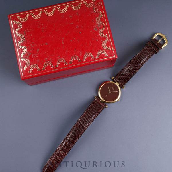 Cartier Must Vendome VLC SM Quartz Cal.81 SV925 Genuine leather strap Genuine buckle (GP) Garnet dial Bordeaux dial Box (exterior deterioration) Overhauled
