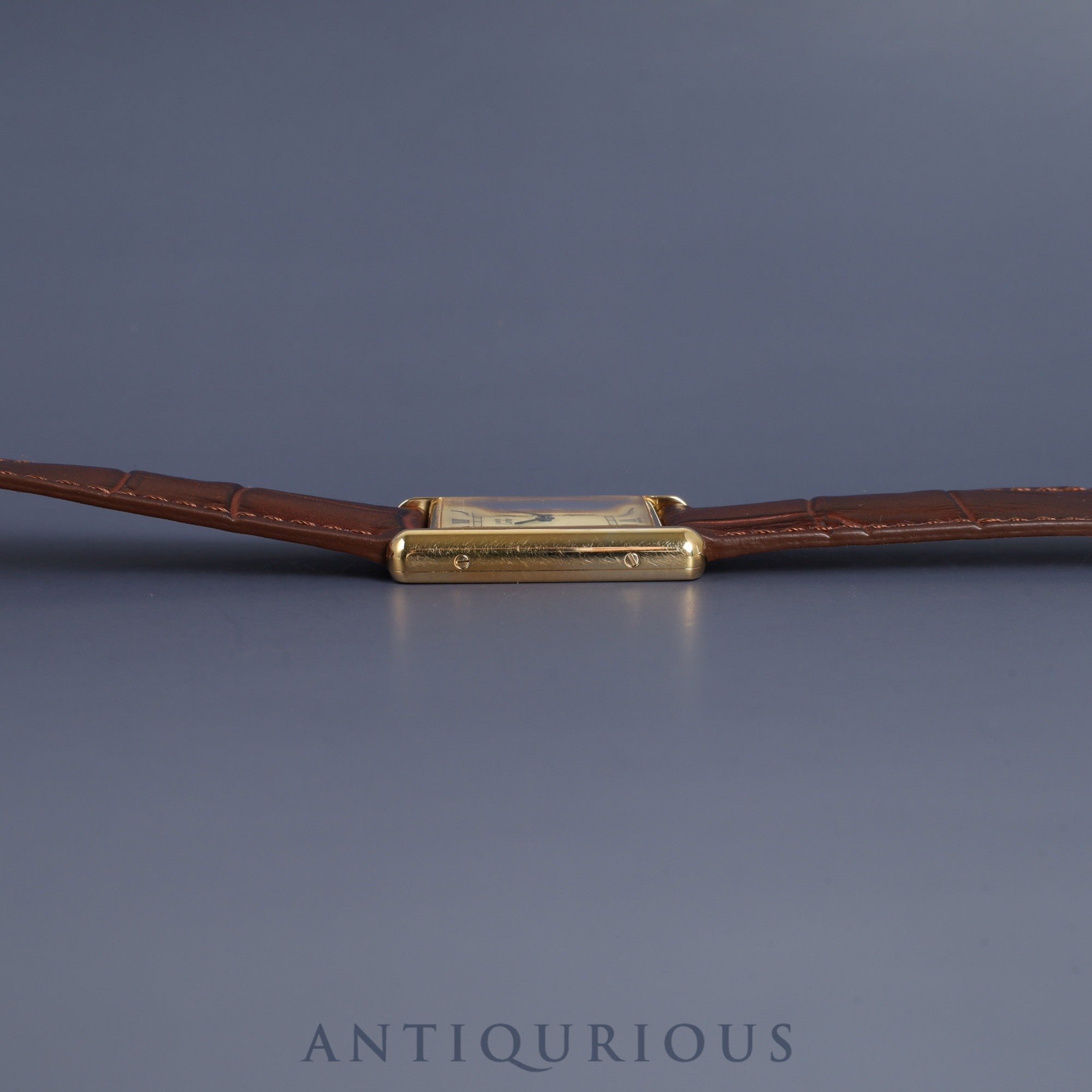 カルティエ マストタンク LM 1615 クォーツ Cal.- SV925 革 純正Dバックル(GP) アイボリーローマン文字盤 1996年頃〜1998年頃 カルティエブティックにてコンプリートサービス済み