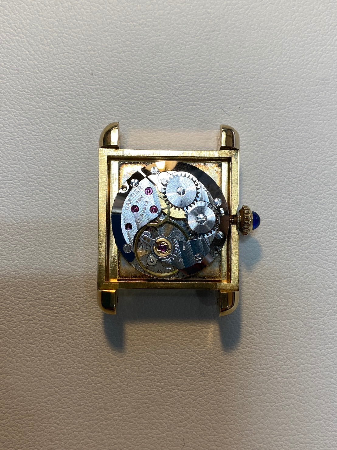 Cartier Must Tank SM Manual winding Cal.78-1 SV925 Leather Genuine buckle (GP) Ivory Roman dial Overhauled