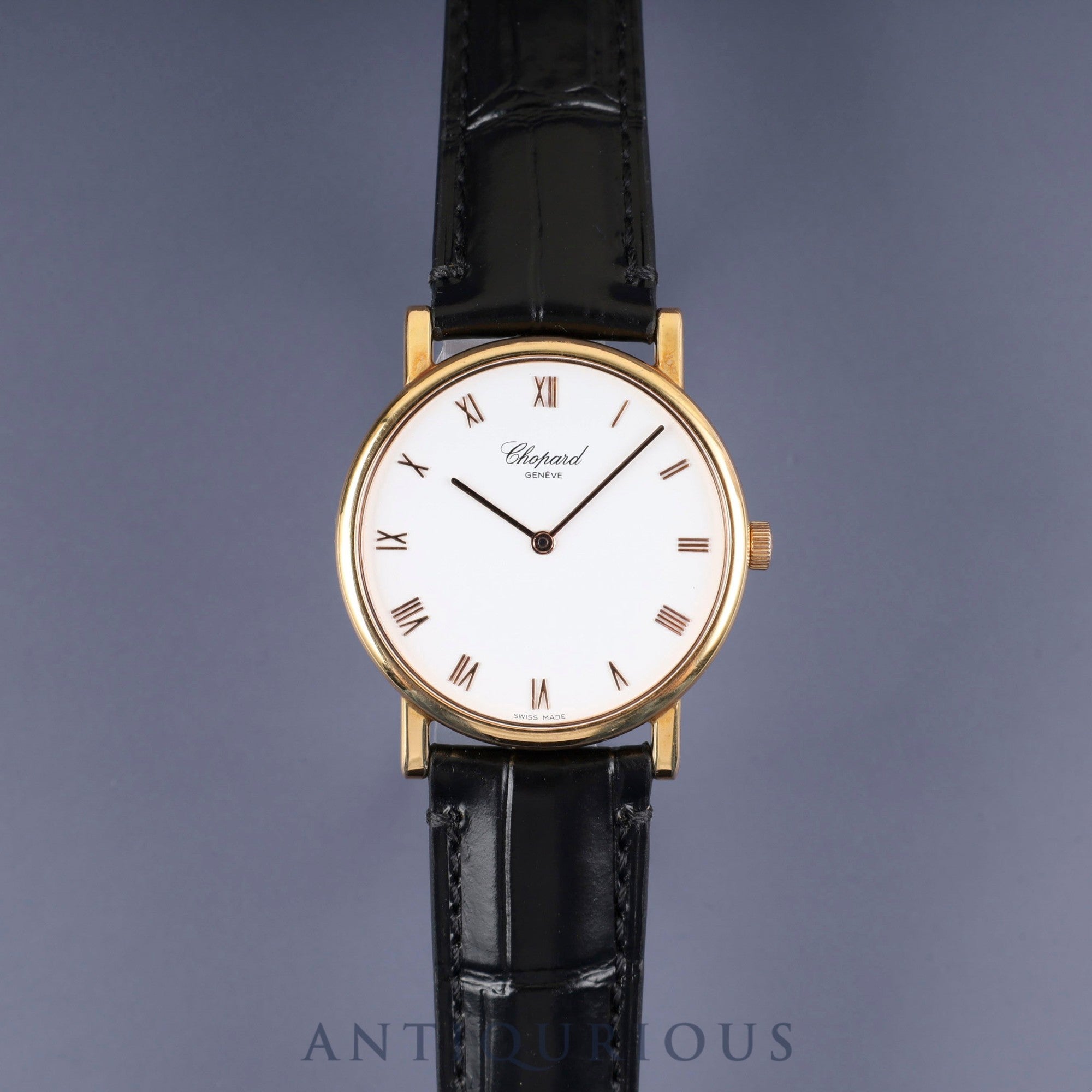 ショパール クラシック 163154/987 手巻き Au750 革 純正尾錠(GP) ホワイト文字盤 箱 冊子 保証書(2012年)オーバーホール済み