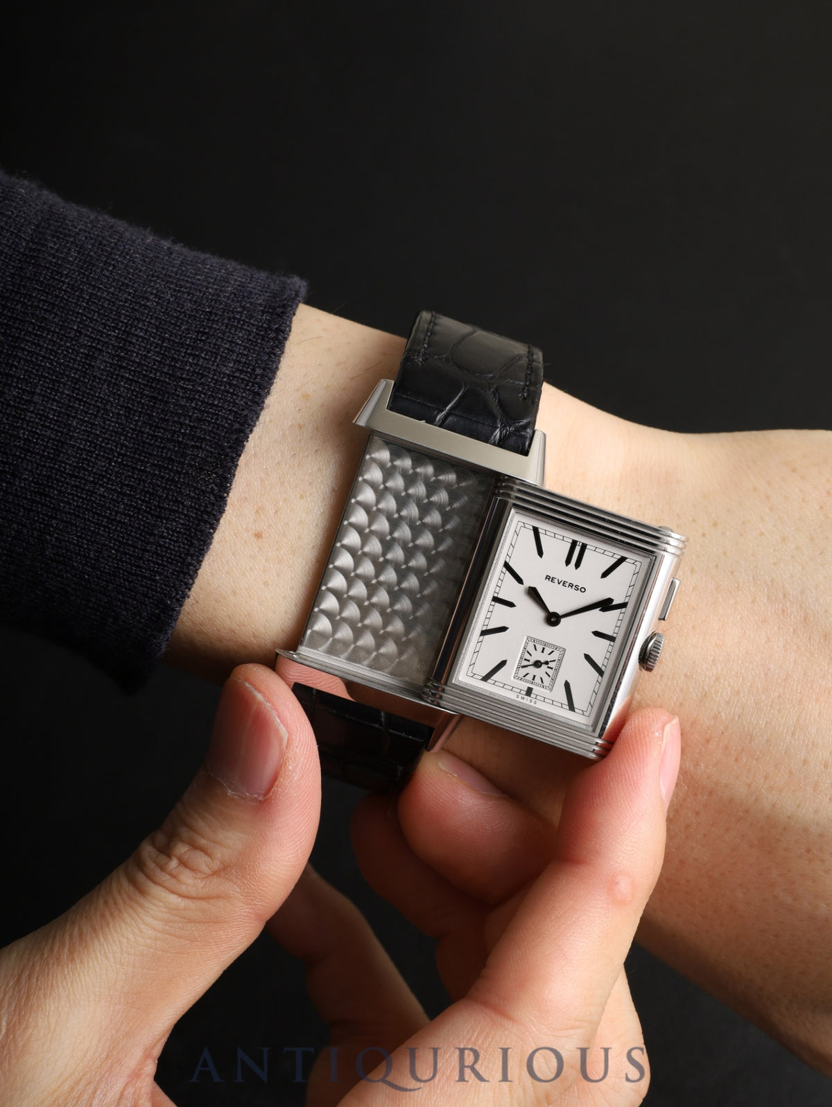 Jaeger-LeCoultre Grande Reverso Ultra Thin Duoface 278.8.54 / Q3788570 Manual winding Cal.854/1 SS Original leather strap Original pin buckle (SS) Silver / Black dial Box Booklets Warranty (2014 / with individual's name) Overhauled