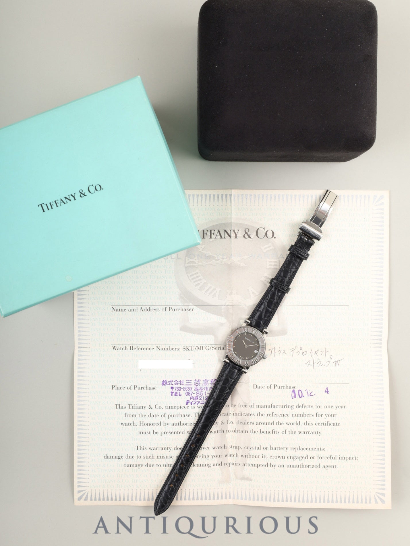 【ジャンク】TIFFANY & Co. アトラス レディース／不動／純正バックル ジャンク】TIFFANY & Co. アトラス レディース／不動／純正バックル