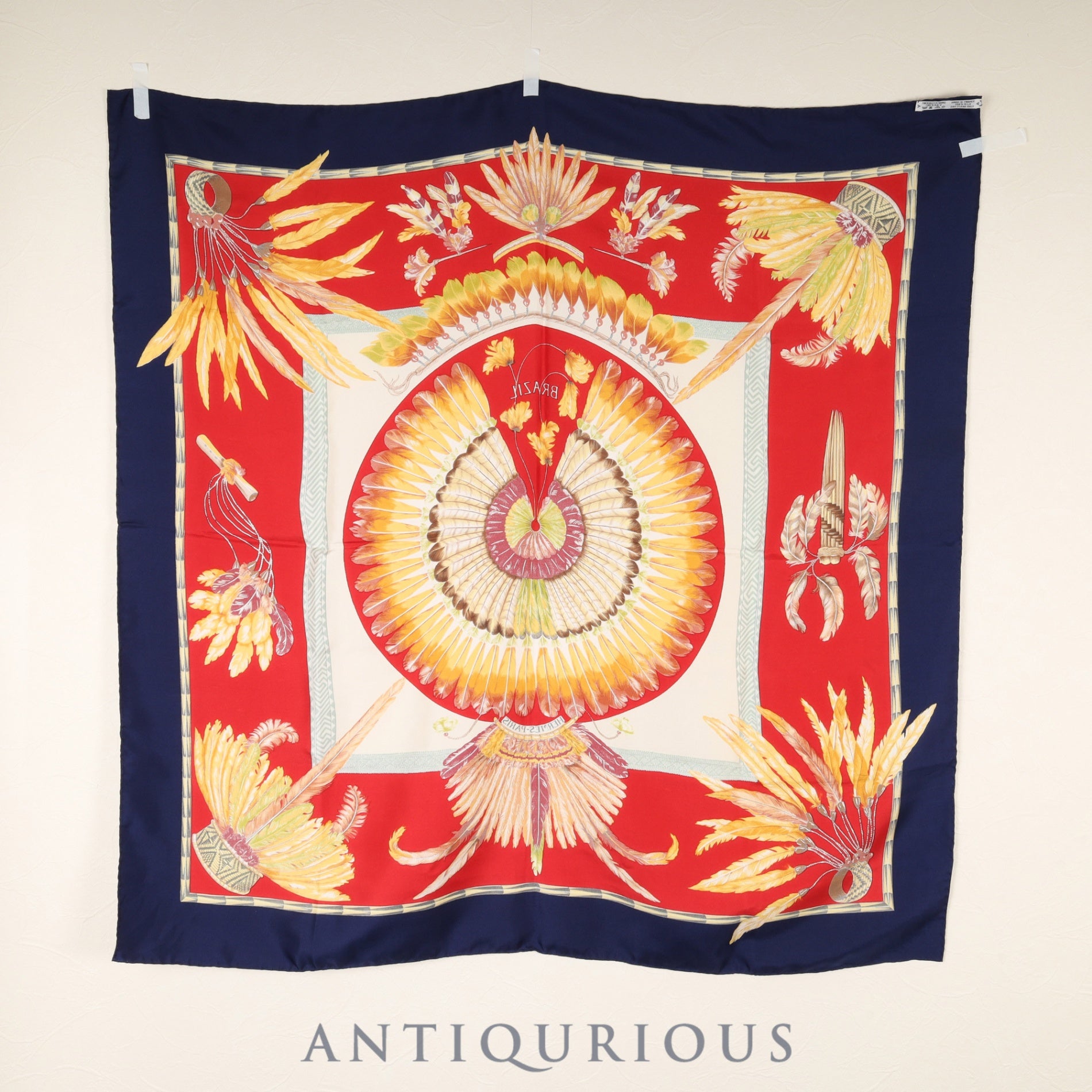 エルメス スカーフ カレ90 ブラジル SILK100%