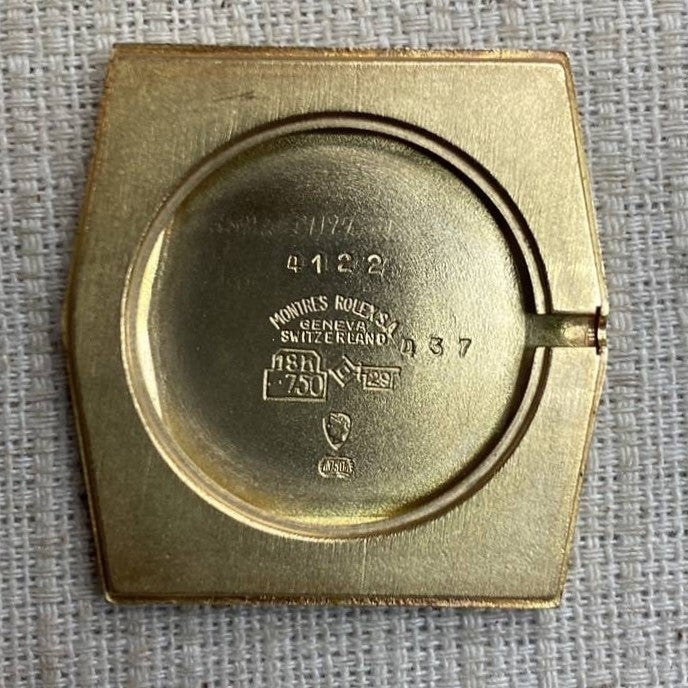 Rolex Cellini 4122 Manual winding Cal.1601 YG Leather Genuine buckle (GP) Gold dial No. 4 Overhauled