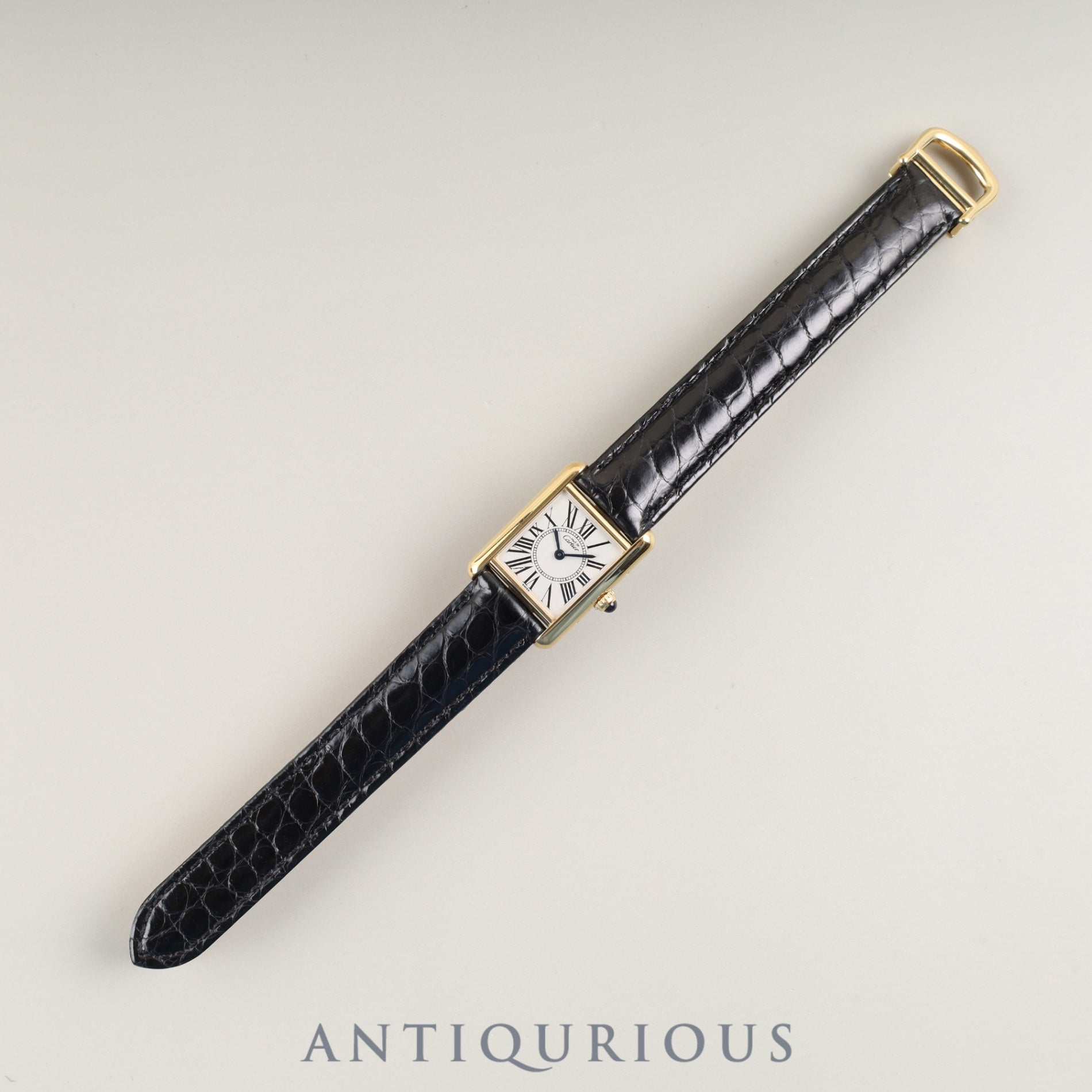 カルティエ マストタンク SM 1613 クォーツ Cal.057 SV925 革 純正Dバックル(GP) オパラン文字盤 箱 冊子 保証書 オーバーホール済み