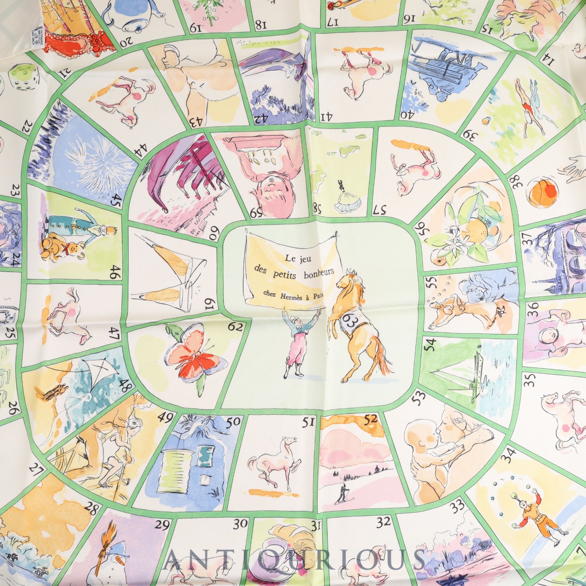 エルメス スカーフ カレ90 LES JEU DES PETITS BONHEURS 小さな幸せの 