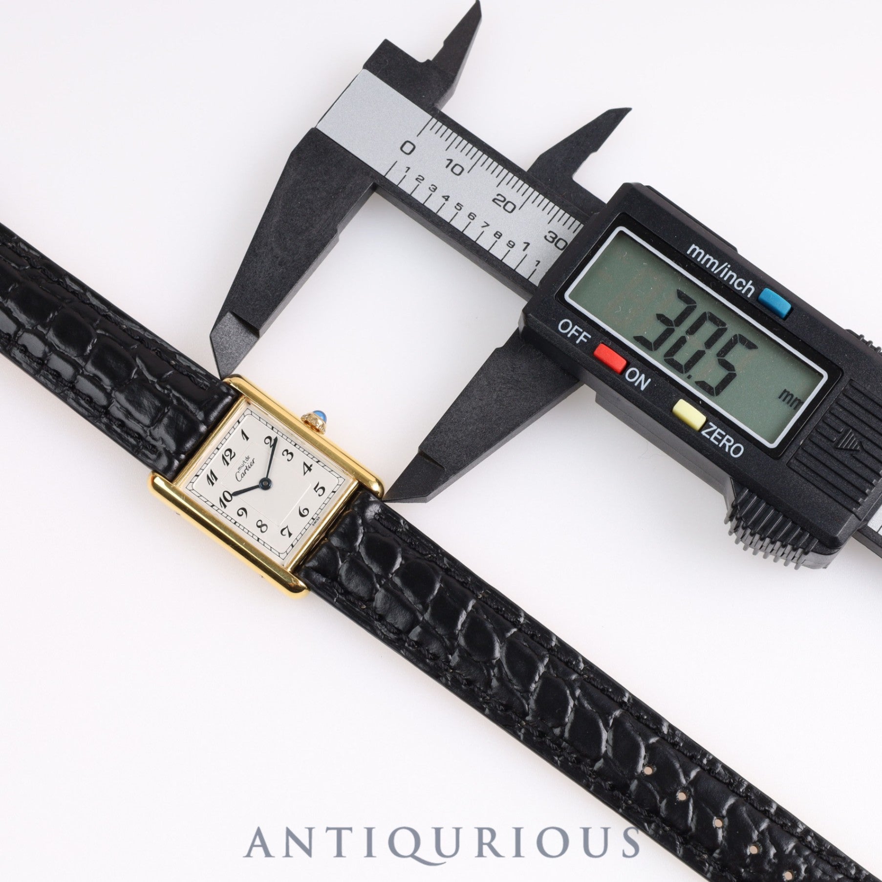 Cartier Must Tank LM QZ 590005 Arabic Dial SV925 Leather