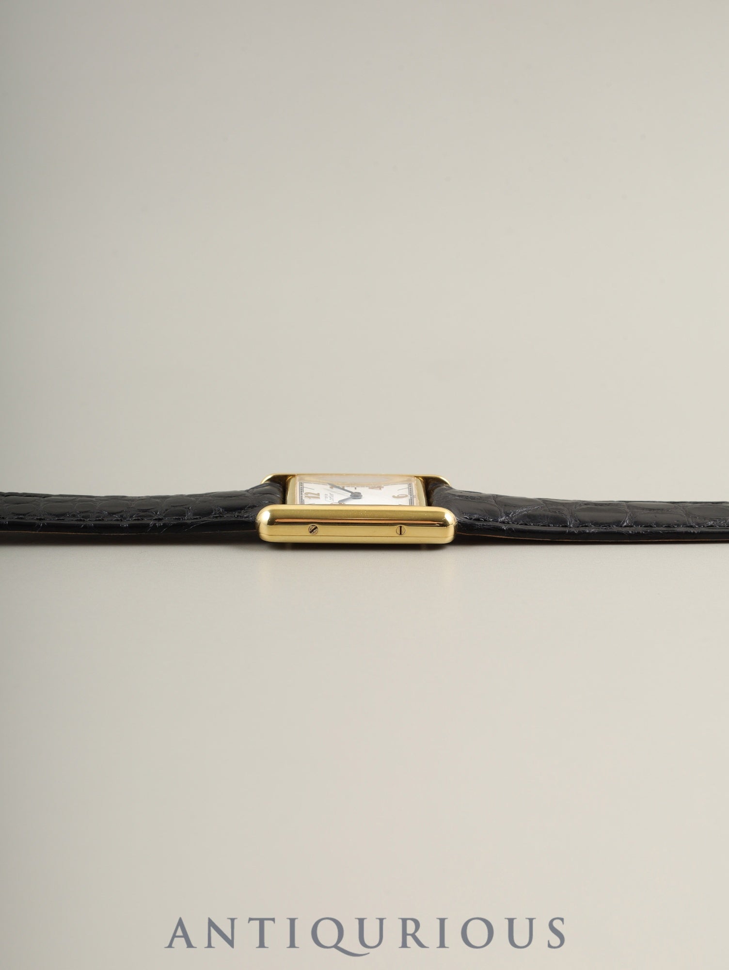 カルティエ マストタンク SM 5057001 クォーツ Cal.057 SV925 革 純正尾錠(GP) 飛びアラビアCC文字盤 箱 保証書(1996年) オーバーホール済み 新品仕上げ済み