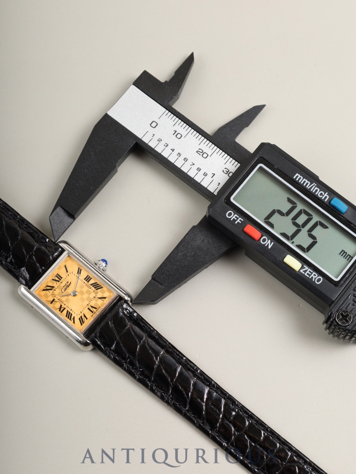 Cartier Must Tank MM W1017654 / 2416 Quartz Cal.057 SV925 Leather Genuine Deployant Buckle (GP) Orange Roman Dial (SWISS MADE / 2003 Christmas Limited Edition) Overhauled