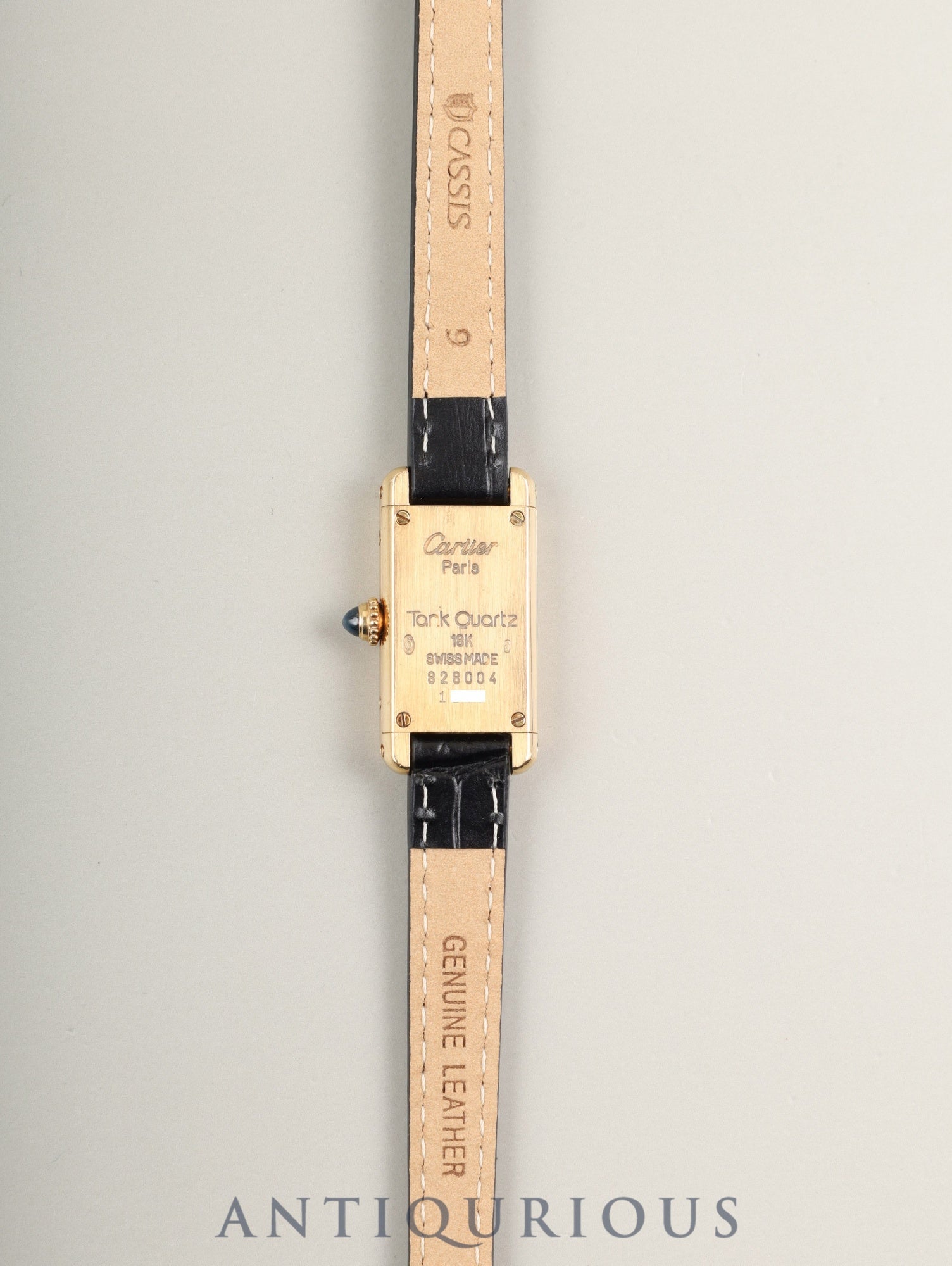 カルティエ タンク アロンジェ SM W1501753 / 828004 クォーツ Cal.028(ETA280.002) 750YG 革 社外ピンバックル(GP) アイボリーローマン文字盤 オーバーホール済み