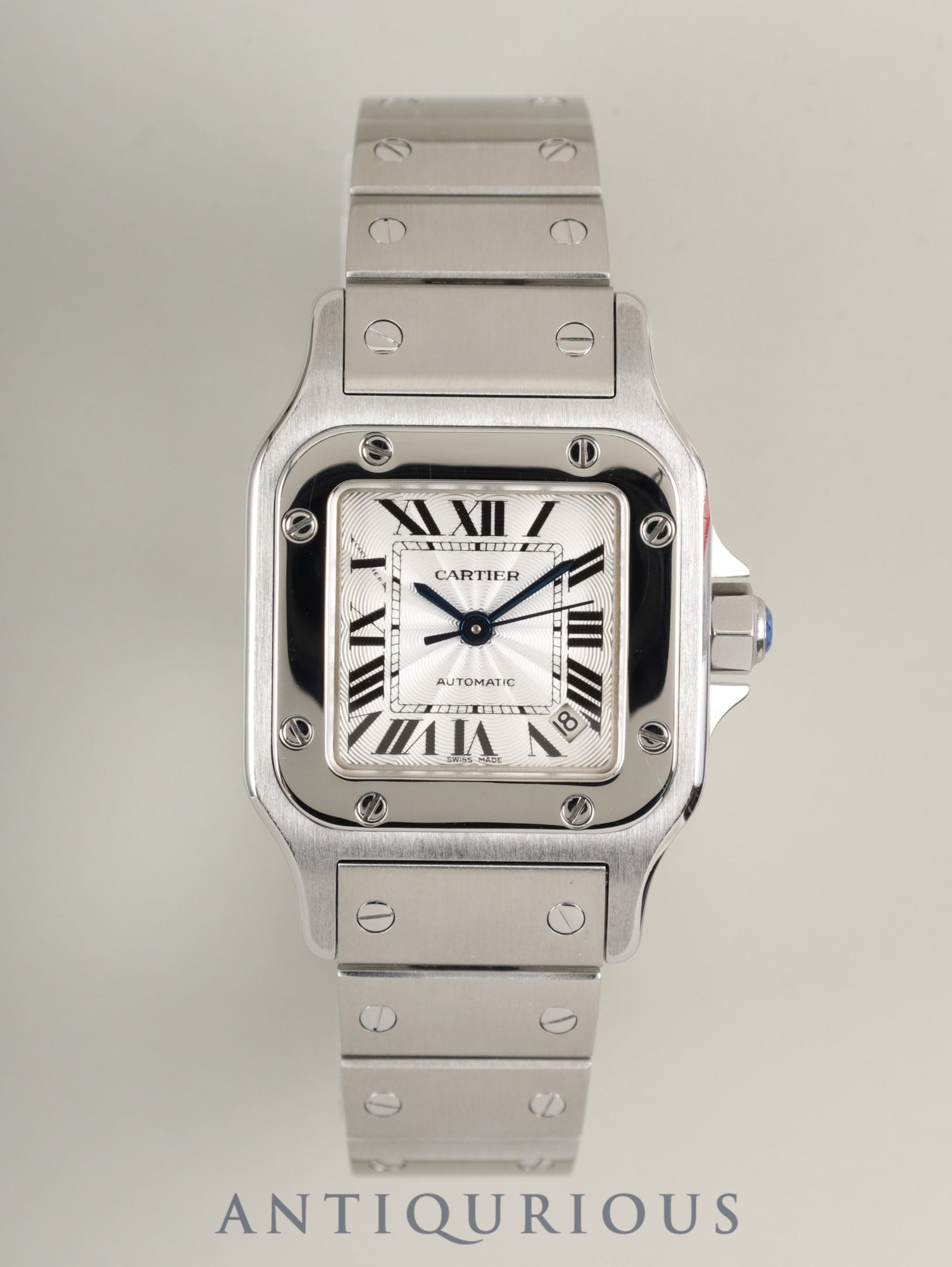 カルティエ サントス ガルベ SM W20054D6 / 2423 自動巻き Cal.ETA2671 SS SS シルバーギョーシェ文字盤 箱 冊子 保証書(2005年) オーバーホール済み