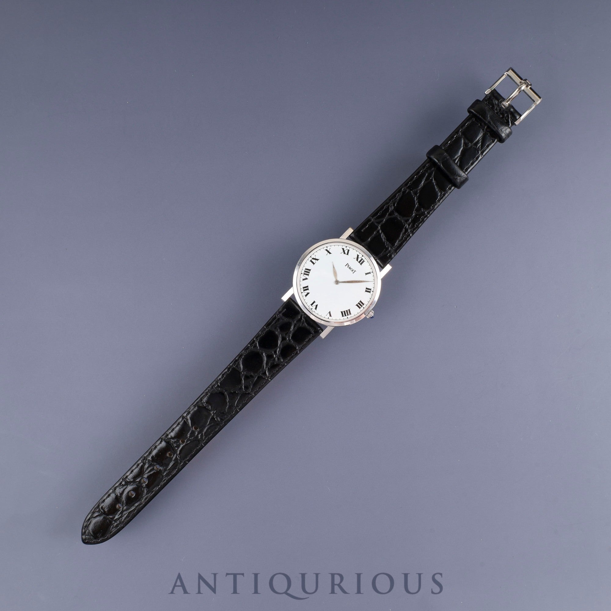 Piaget Round 903 Manual Winding Cal.9P1 750 Leather Genuine Buckle (750) White Roman Dial Genuine Strap Overhauled