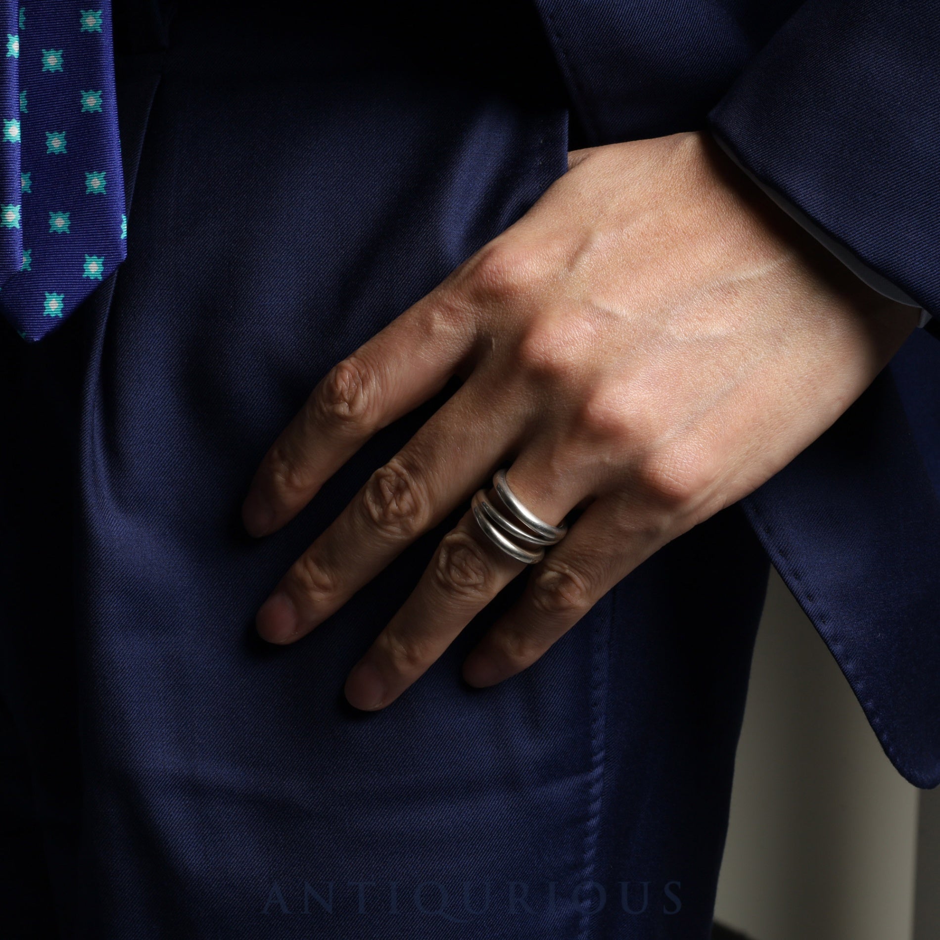 Tiffany ring open diagonal SV925 size 14