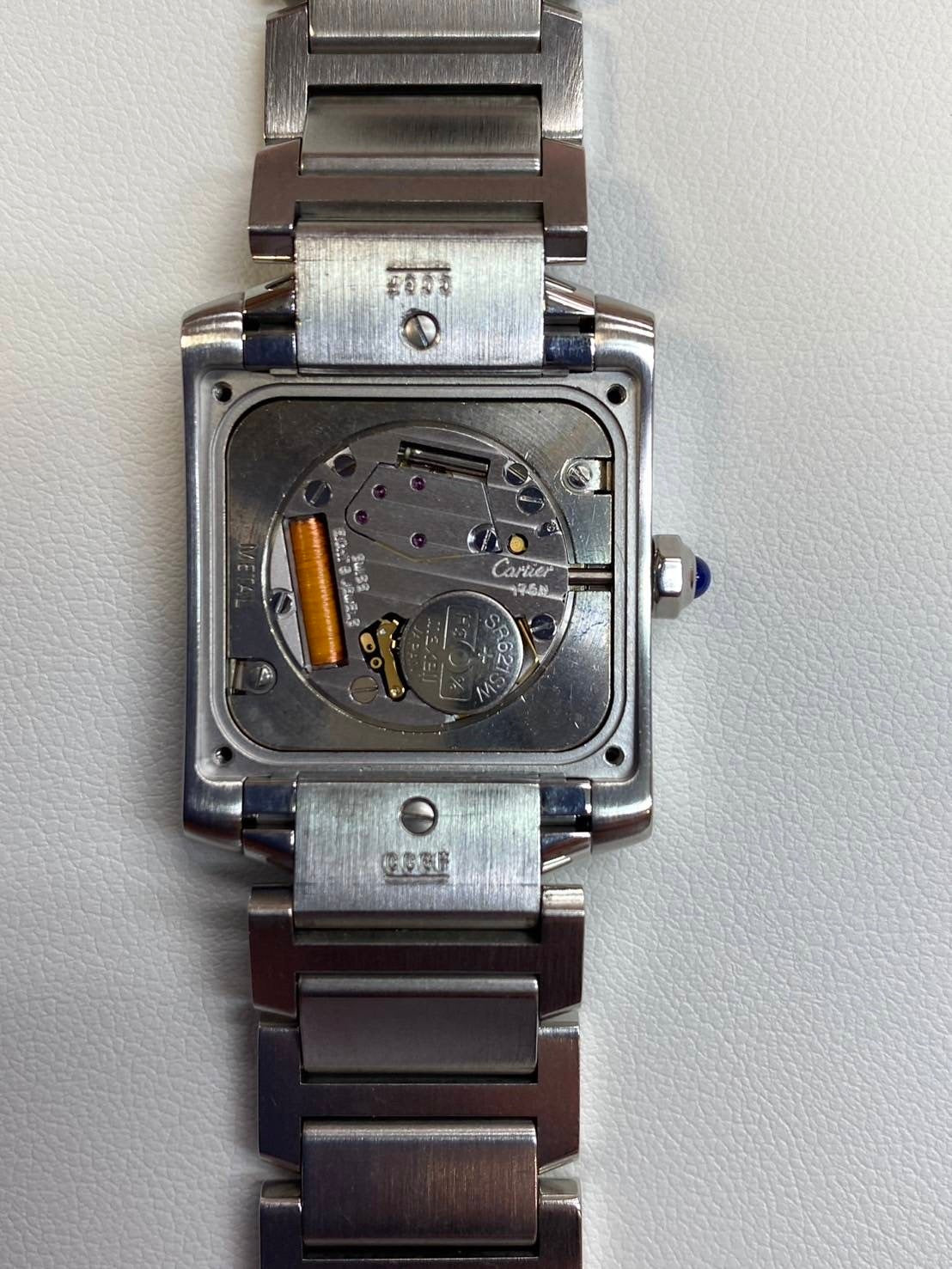 Cartier Tank Francaise MM Boys size W51011Q3 / 2465 Quartz SS White Roman numerals Dial box 2 links Overhauled