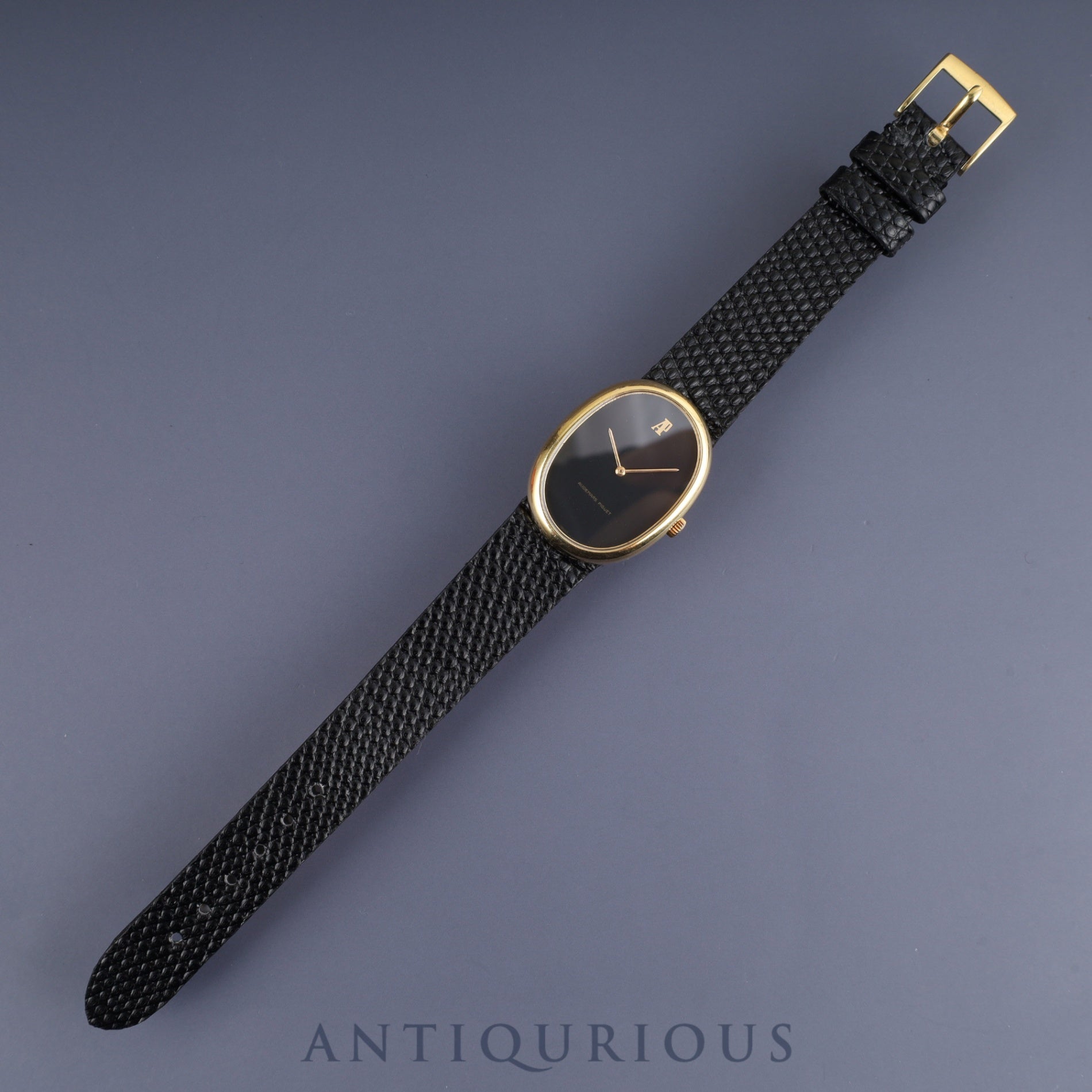 Audemars Piguet Oval Case Hand-wound Cal.2052 750 Leather Genuine Buckle (750) Black Dial Case Overhauled