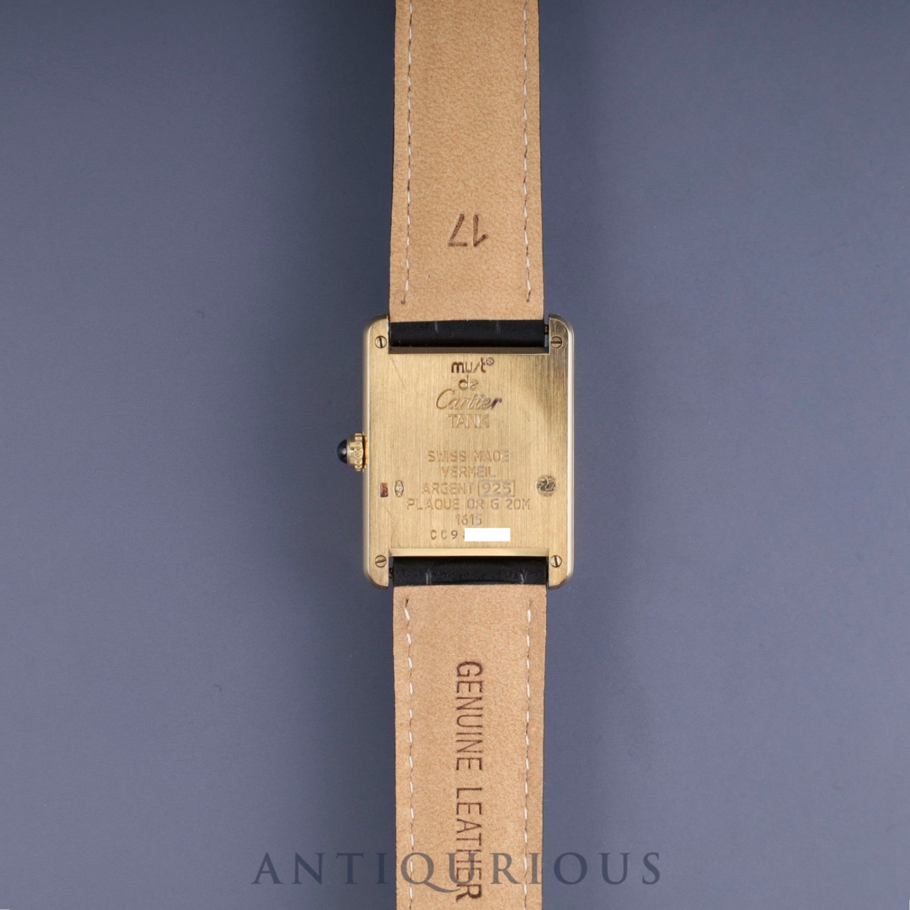 カルティエ マストタンク LM W1005654 / 1615 クォーツ Cal.90 SV925 革 純正Dバックル(GP) オパラン文字盤 1996年頃〜1998年頃 オーバーホール済み