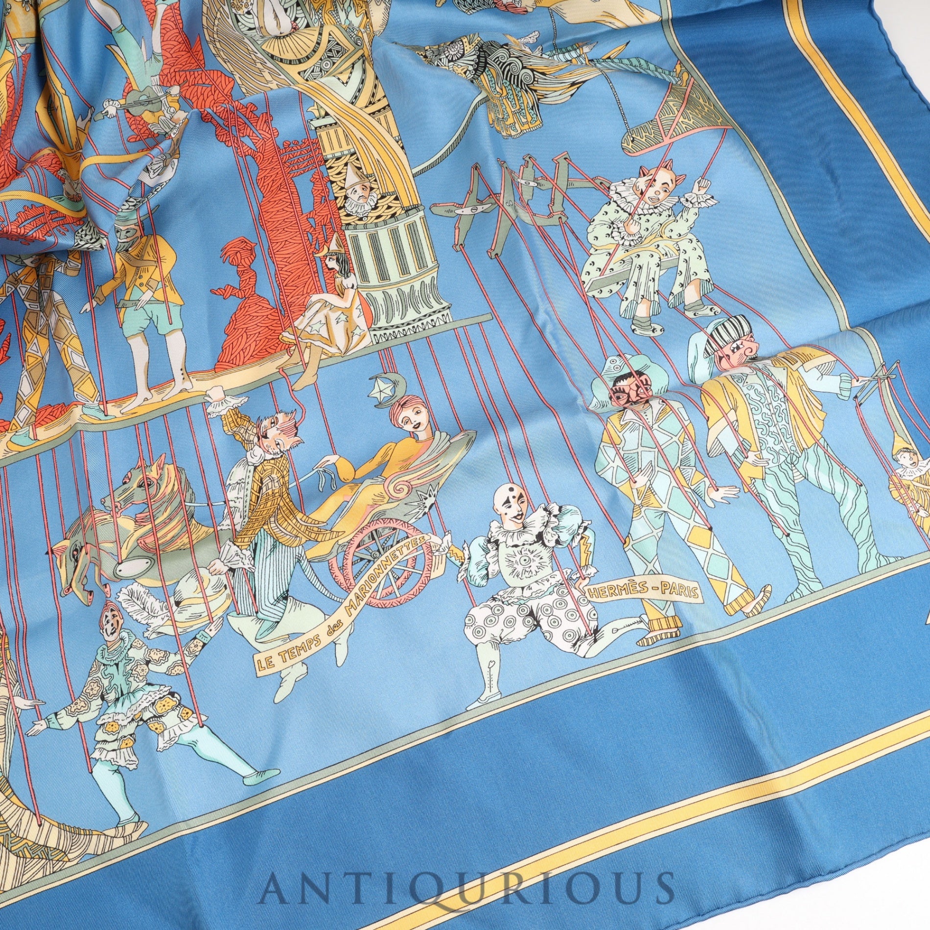 Hermes scarf Carré 90 LE TEMPS des MARIONNETTES Marionette Time SILK 100% Box