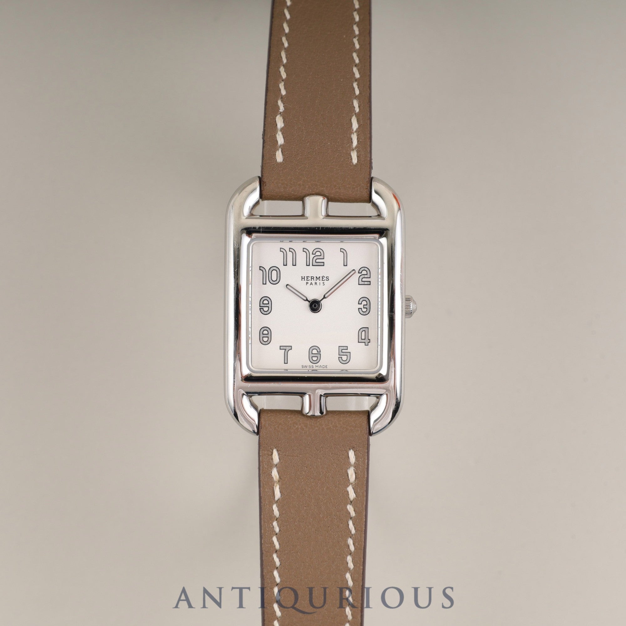 エルメス ケープコッド CC1.210a クォーツ Cal.976.001 SS 純正革ベルト 純正尾錠(SS) シルバー文字盤 冊子 箱 保証書(2019年)オーバーホール済み