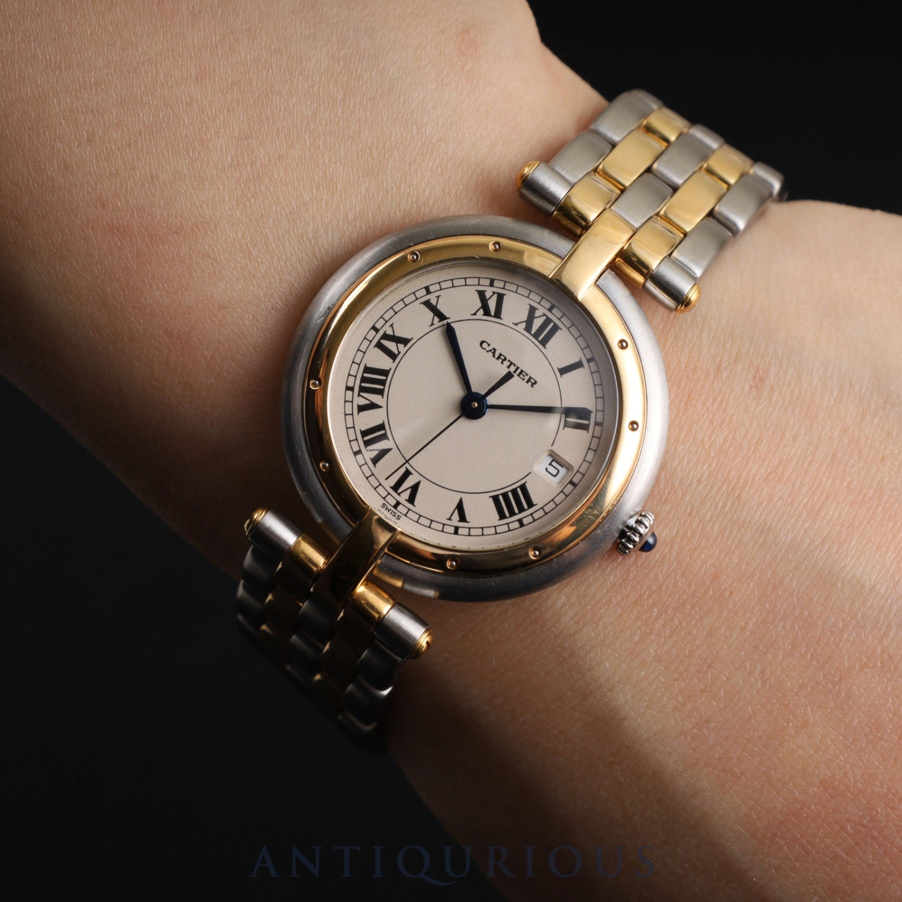 カルティエ パンテール ヴァンドーム LM 83084242 / 183964 クォーツ SS / YG ホワイトローマン文字盤 冊子 カルティエブティックにてコンプリートサービス(フルメンテナンス)済み
