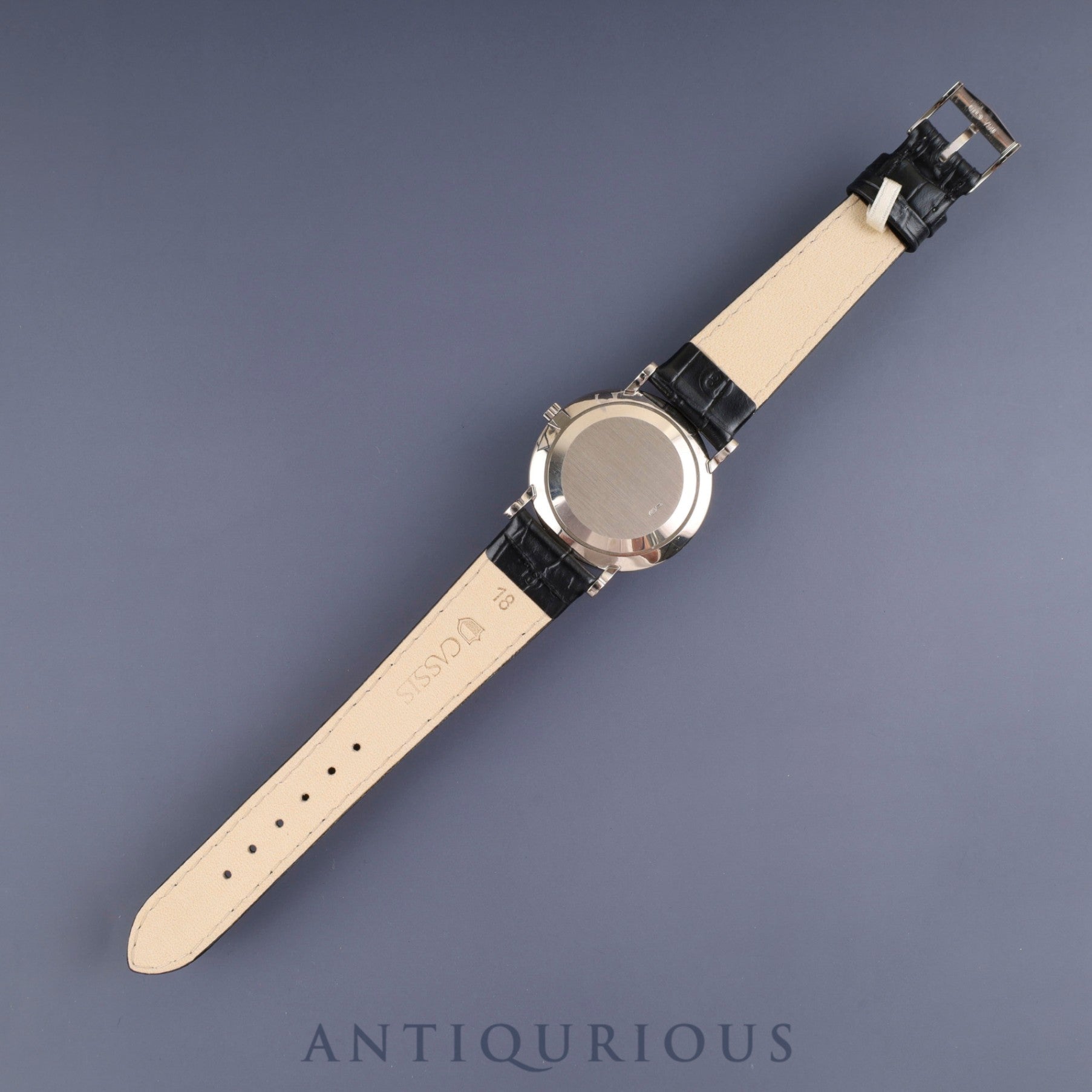 パテック・フィリップ カラトラバ 3919G-001 手巻き Cal.215 750 革 純正尾錠(750) ホワイトローマン文字盤 箱 ケース(劣化) アーカイヴ(2017年発行/1992年購入品)修理明細(個人名記載あり)純正ベルト付き(使用感あり) オーバーホール済み