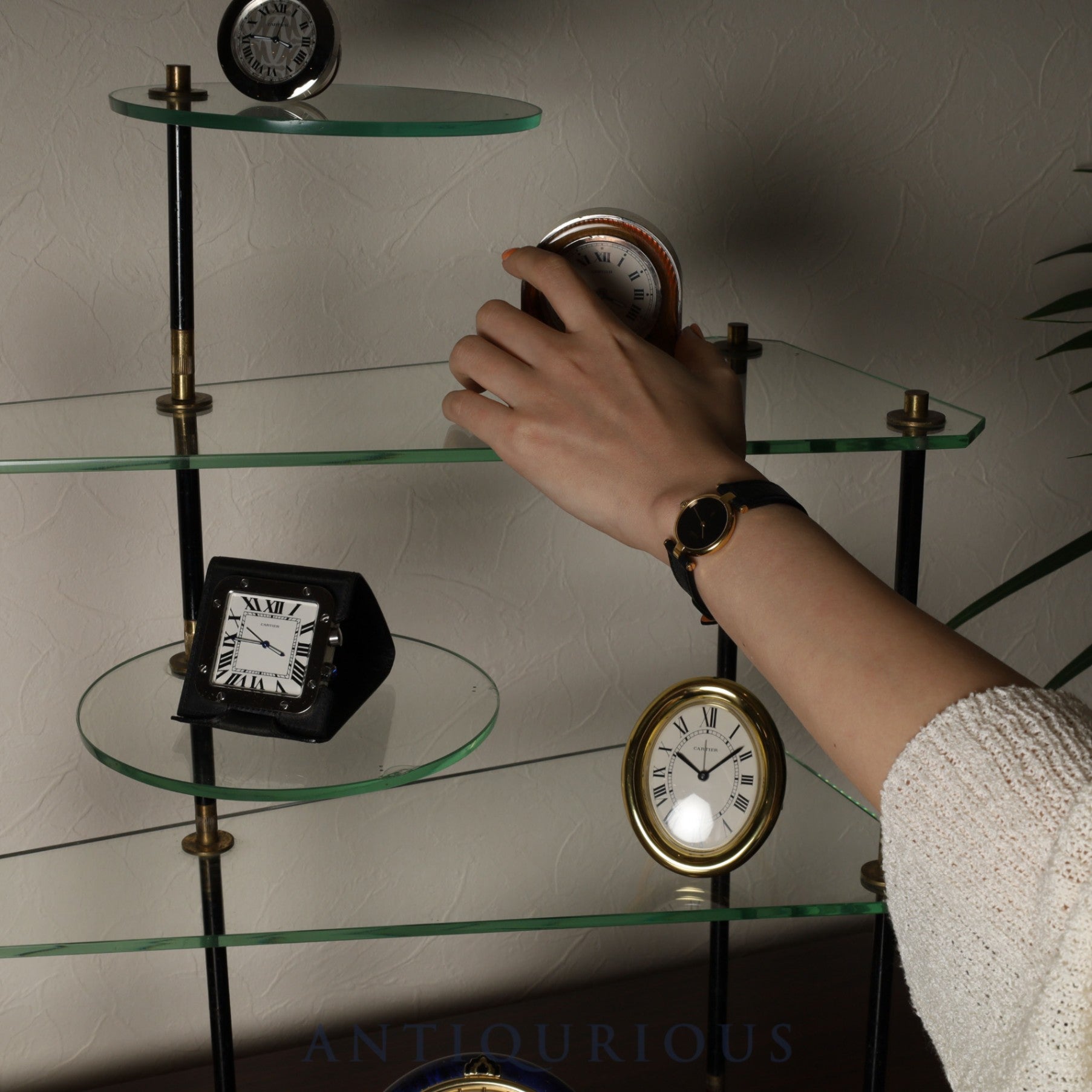 カルティエ マスト ヴァンドーム VLC SM クォーツ SV925 革 純正尾錠(GP) オニキス文字盤 箱 冊子 タグ 保証書(1985年) カルティエブティックにてコンプリートサービス済み