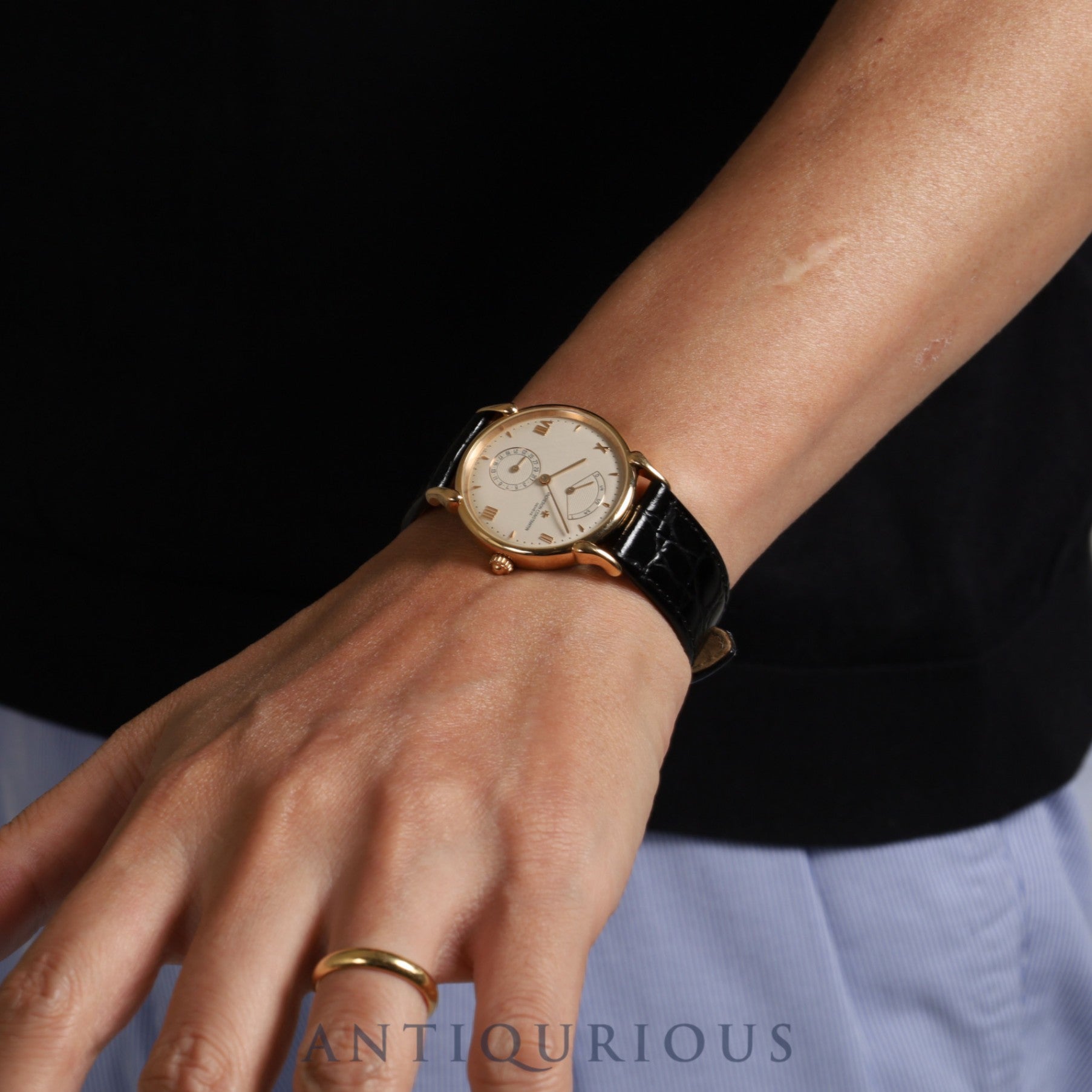 Vacheron Constantin Tour de Ile 48100/000R-3 Automatic Caliber 1190 750PG Leather Strap with Genuine Buckle (750PG) Ivory Dial Overhauled