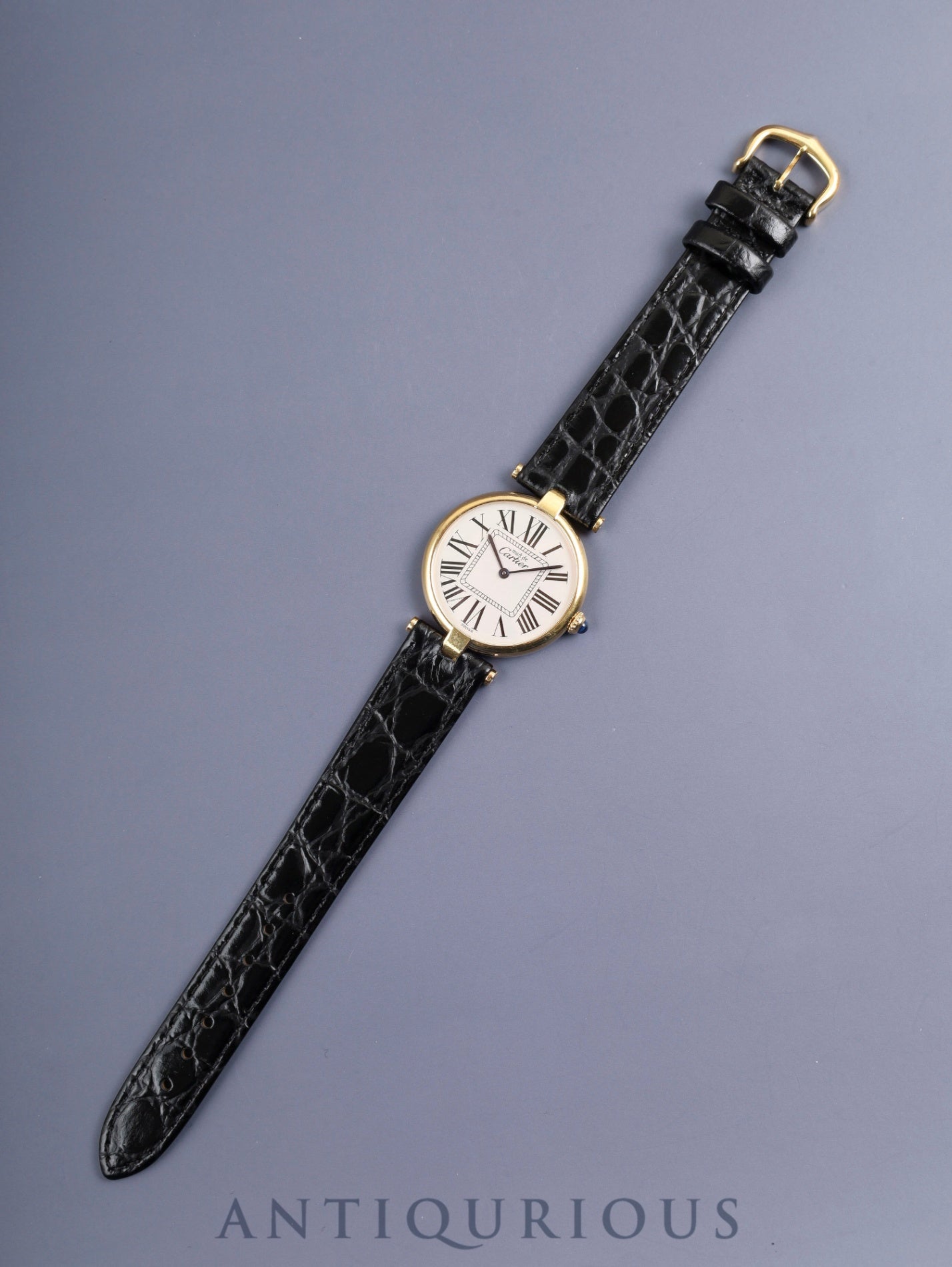 カルティエ マスト ヴァンドーム VLC LM 590003 クォーツ Cal.90 SV925 革 純正尾錠(GP) オパラン文字盤 オーバーホール済み