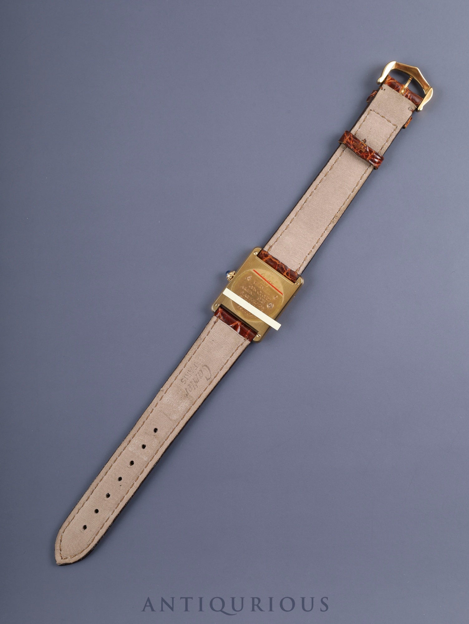 カルティエ マストタンク LM 590005 クォーツ Cal.90 SV925 純正革ベルト 純正尾錠(GP) アイボリーローマン文字盤 箱 冊子 保証書 タグ オーバーホール済み