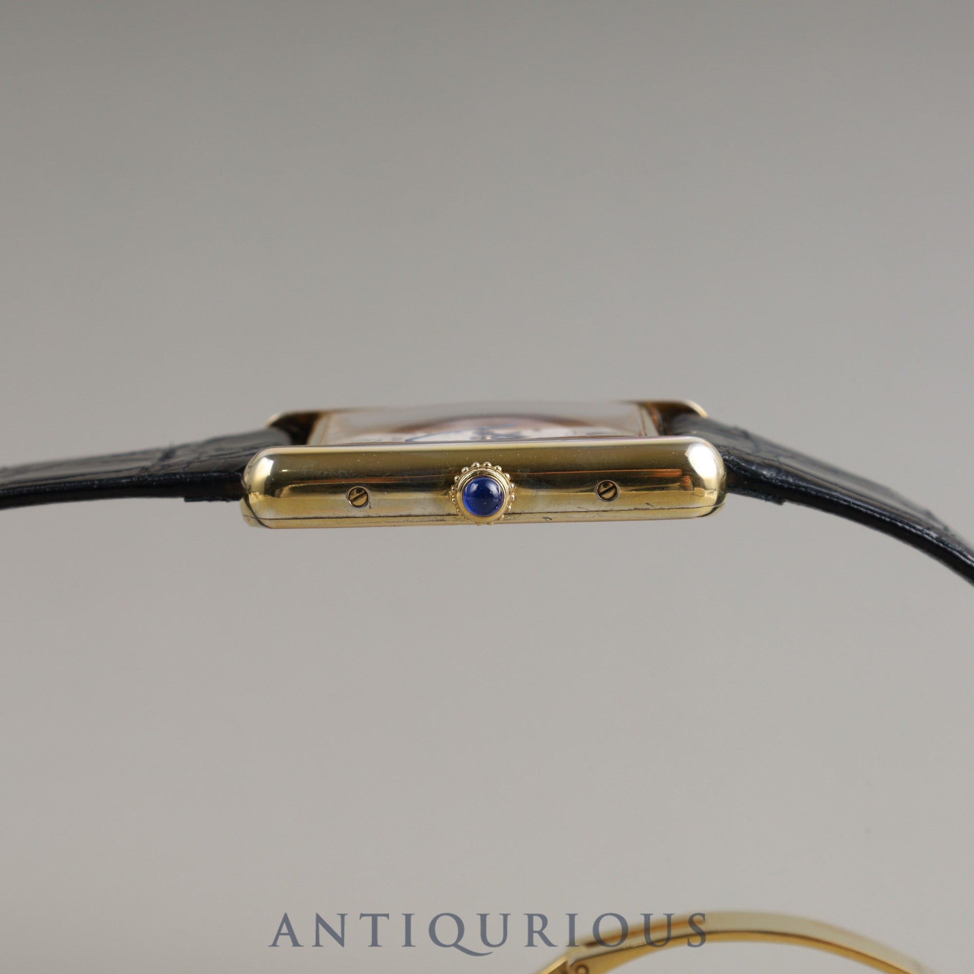 Cartier Must Tank GM (XL) Date QZ W1013754 / 2413 Cal.687 SV925 Leather Genuine Buckle (GP) White Flying Roman CC Dial