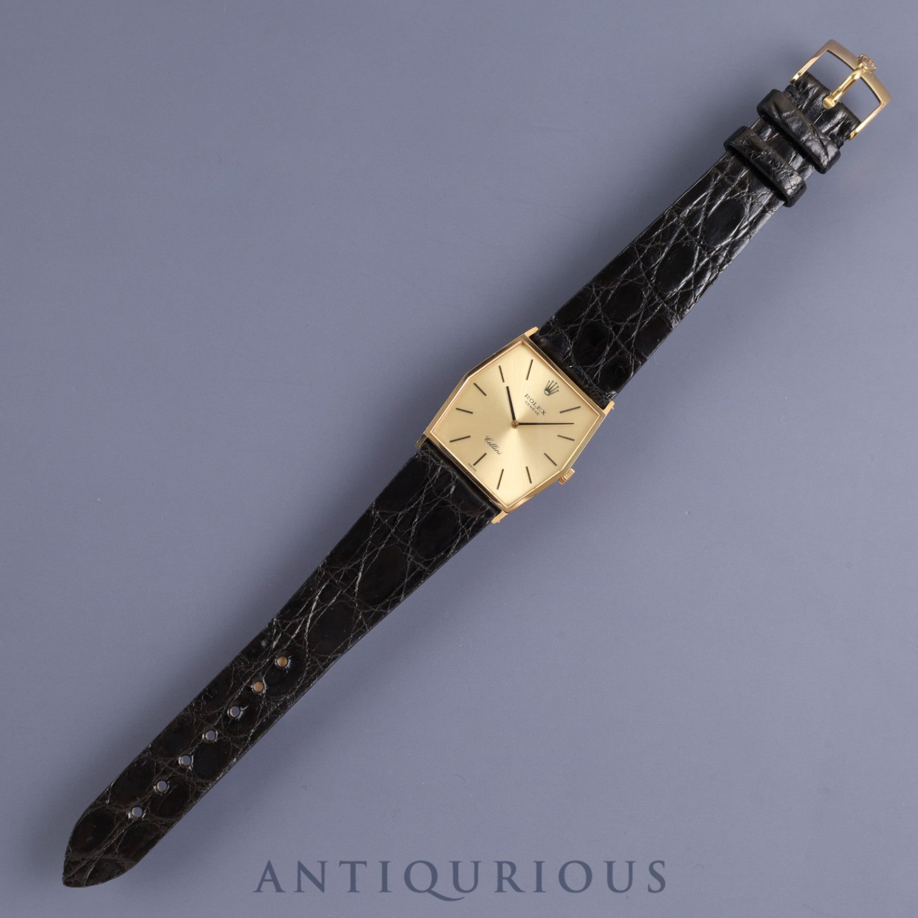 Rolex Cellini 4122 Manual winding Cal.1601 YG Leather Genuine buckle (GP) Gold dial No. 4 Overhauled