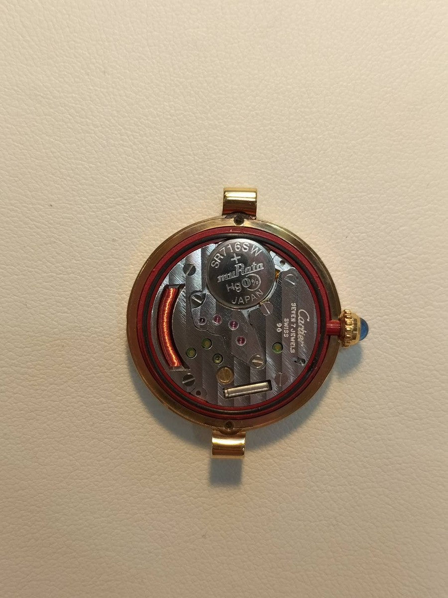 カルティエ マスト ヴァンドーム VLC SM 590004 クォーツ Cal.90 SV925 純正革ベルト 純正Dバックル(GP) センターグレー飛びローマン文字盤 オーバーホール済み