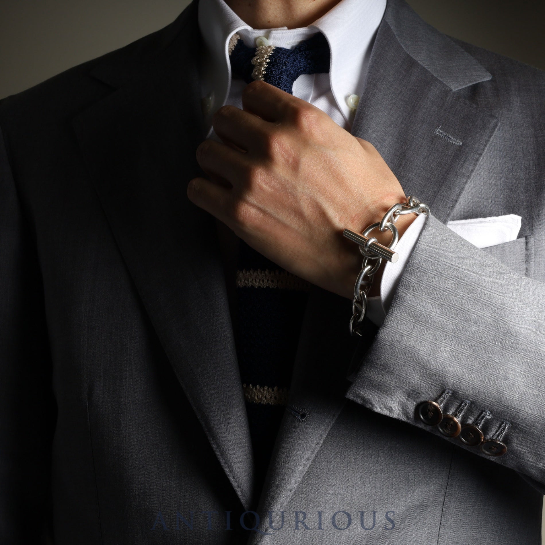 Hermes Bracelet Chaine d'Ancre GM 14 links SV925 23 years old