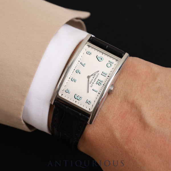 ティファニー イーストウエスト 37447102 クォーツ SS 純正革ベルト 純正バックル(SS) アラビア文字盤 保証書(2016年)箱 冊子 オーバーホール済み