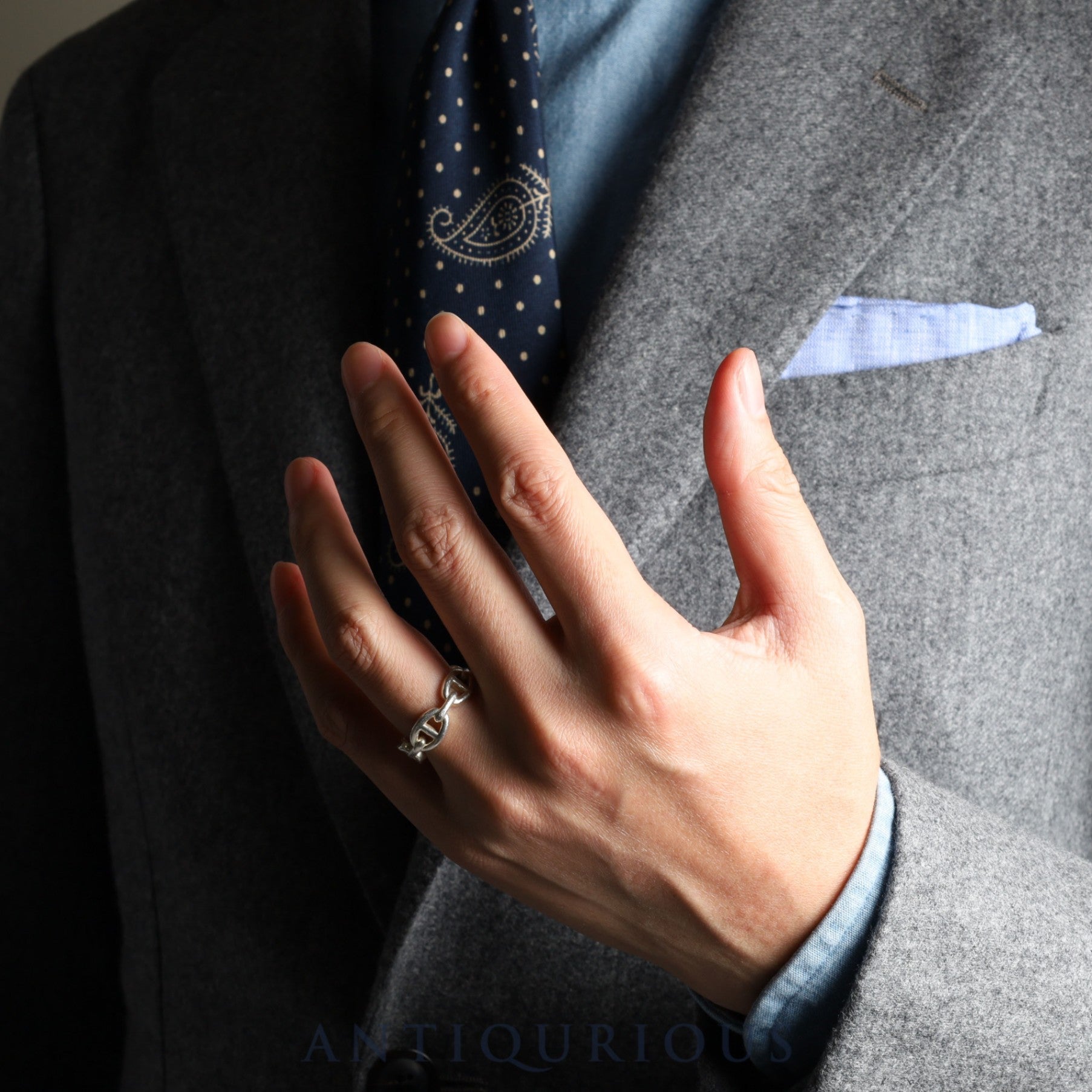 エルメス リング シェーヌダンクル アンシェネ スターリングシルバー #57 箱