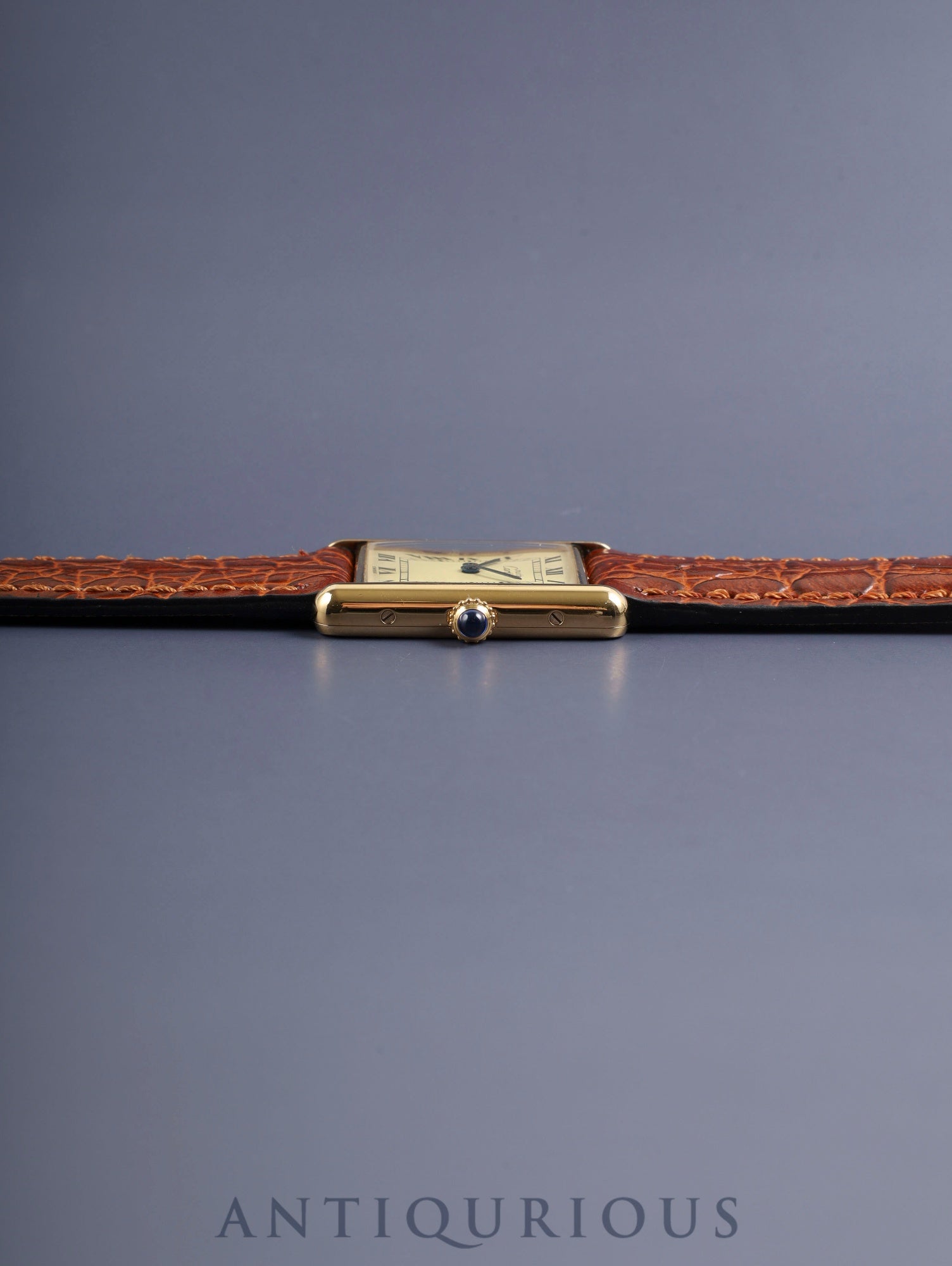 カルティエ マストタンク LM 590005 クォーツ Cal.90 SV925 革 純正ピンバックル(GP)アイボリーローマン文字盤(SWISS表記) オーバーホール済み