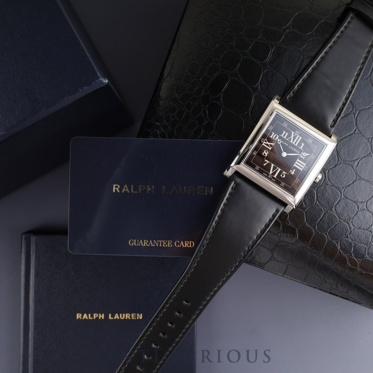 Ralph Lauren Slim Classic 867 K01500 Automatic Caliber RL300-1 Stainless Steel Leather Strap with Genuine Stainless Steel Buckle, Black Dial, Box, Warranty (2024) Overhauled