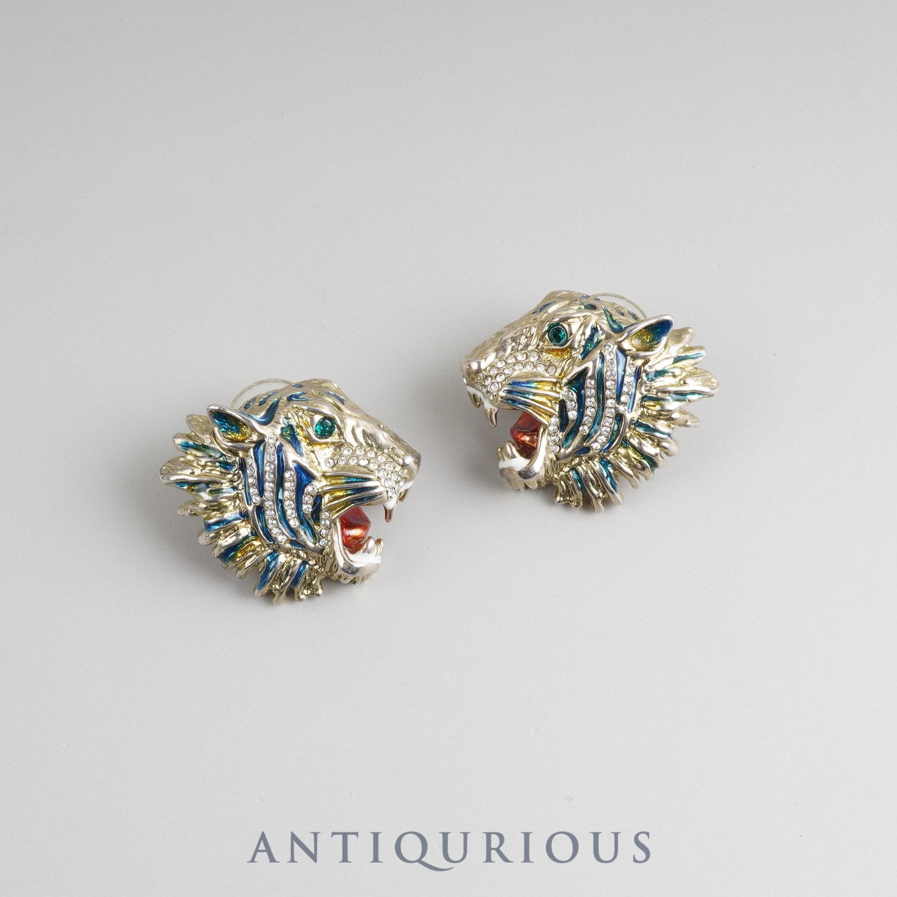 Gucci Tiger Earrings GP/Rhinestone