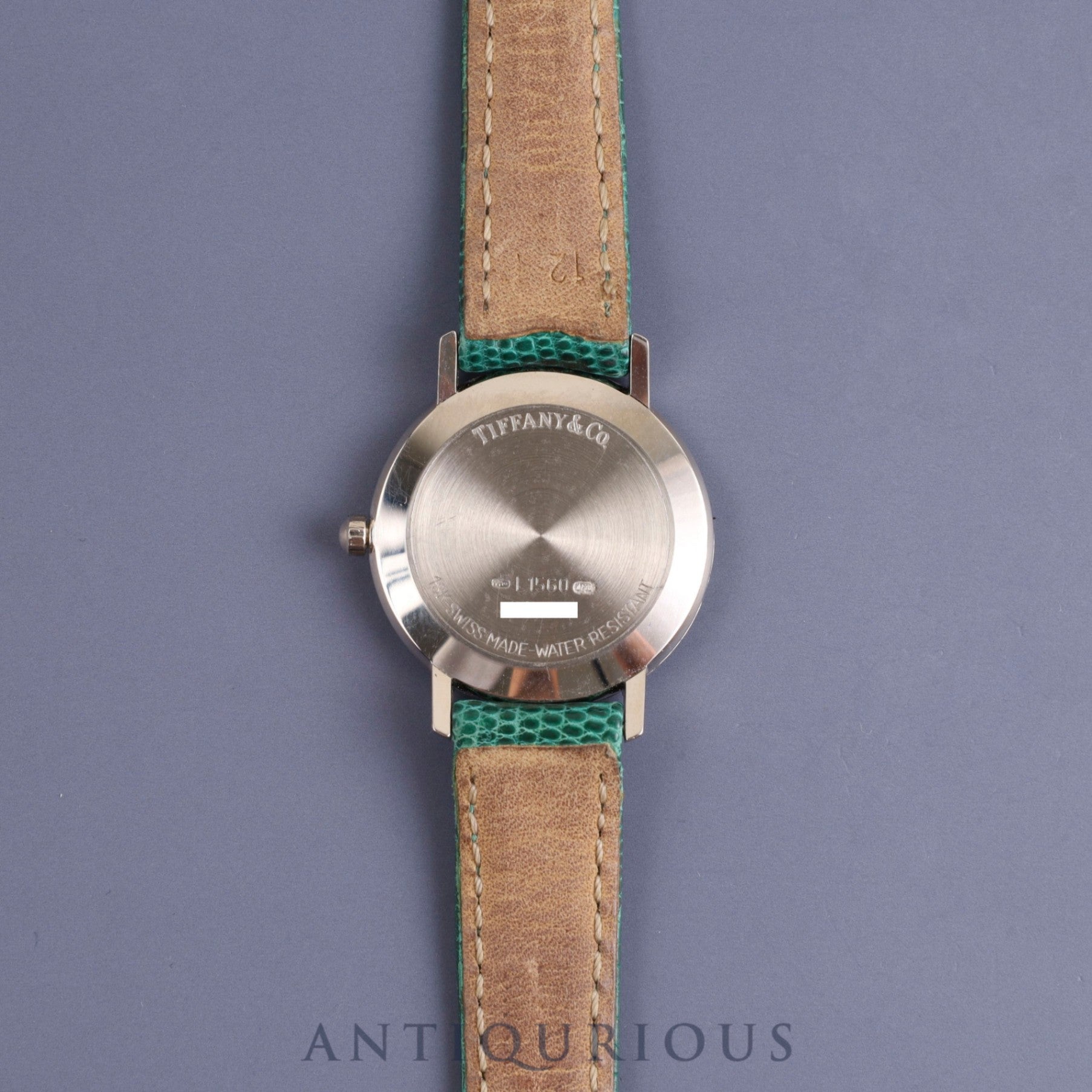 ティファニー ラウンドクラシック L1560 クォーツ WG 純正革ベルト 純正尾錠(SS) ホワイトローマン文字盤 24mm