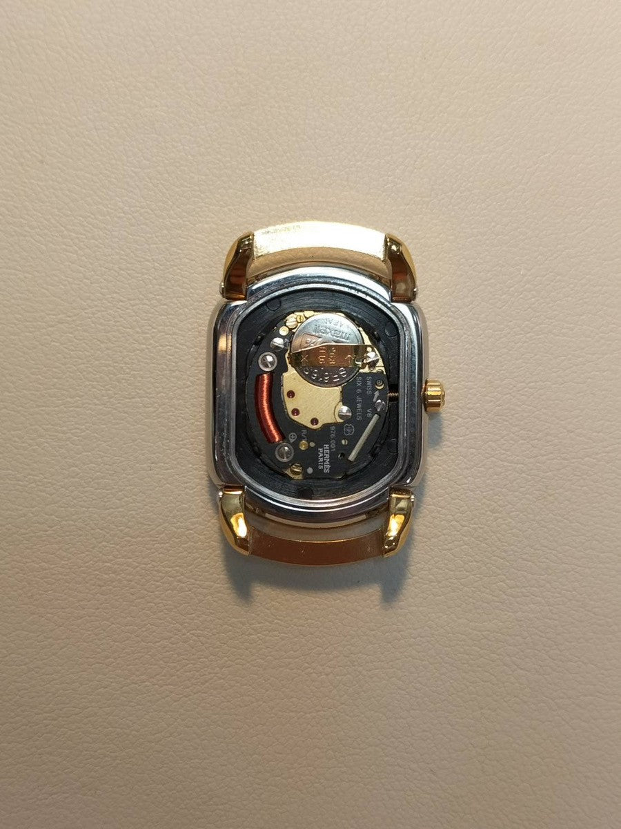 Hermès Rally Quartz Cal.976.001 SS/GP SS/GP Ivory Dial Box Booklet Warranty (1995) Overhauled