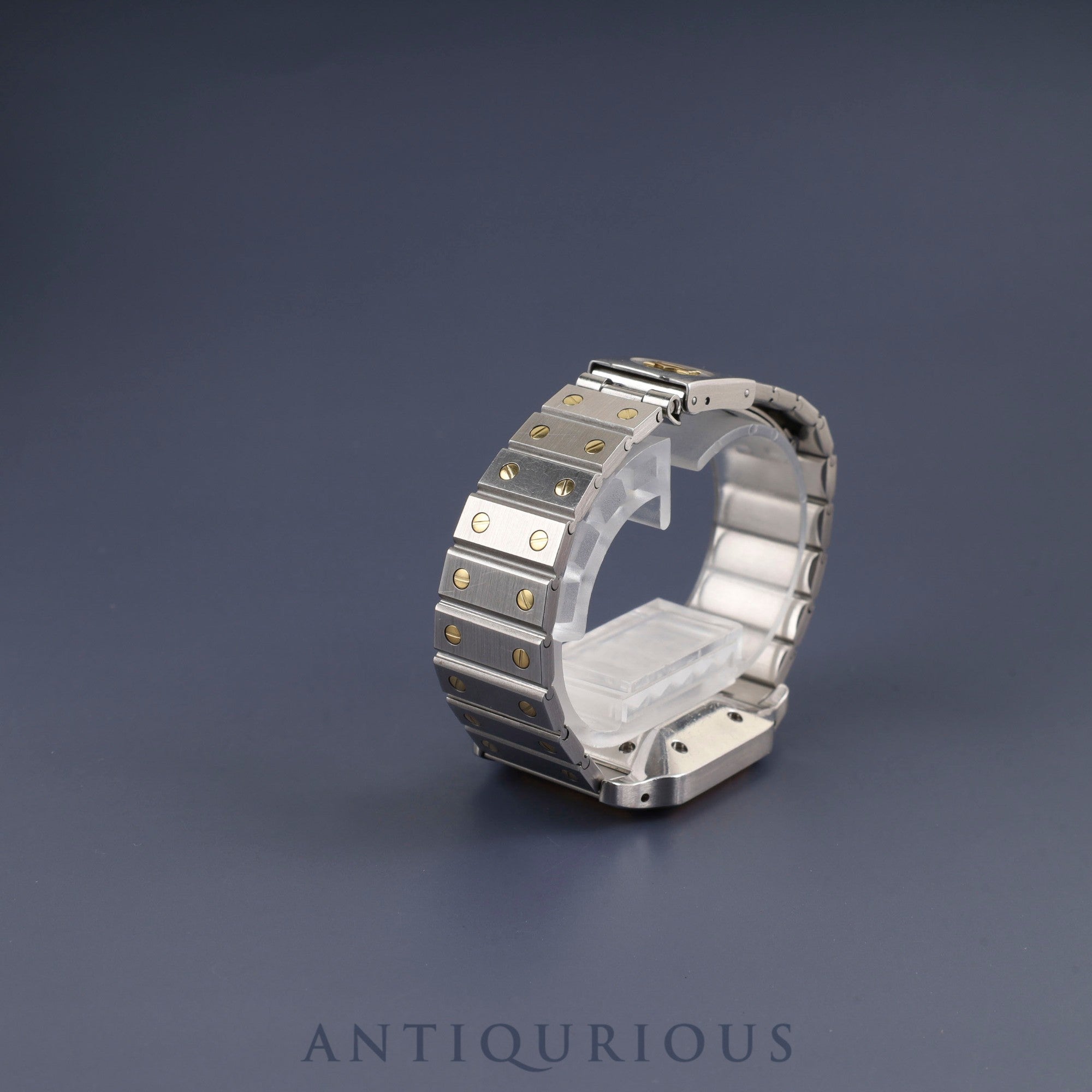 Cartier Santos Galbee LM 2961 Automatic Caliber 2671 Stainless Steel/Yellow Gold with Garnet and Bordeaux Dials, Overhauled