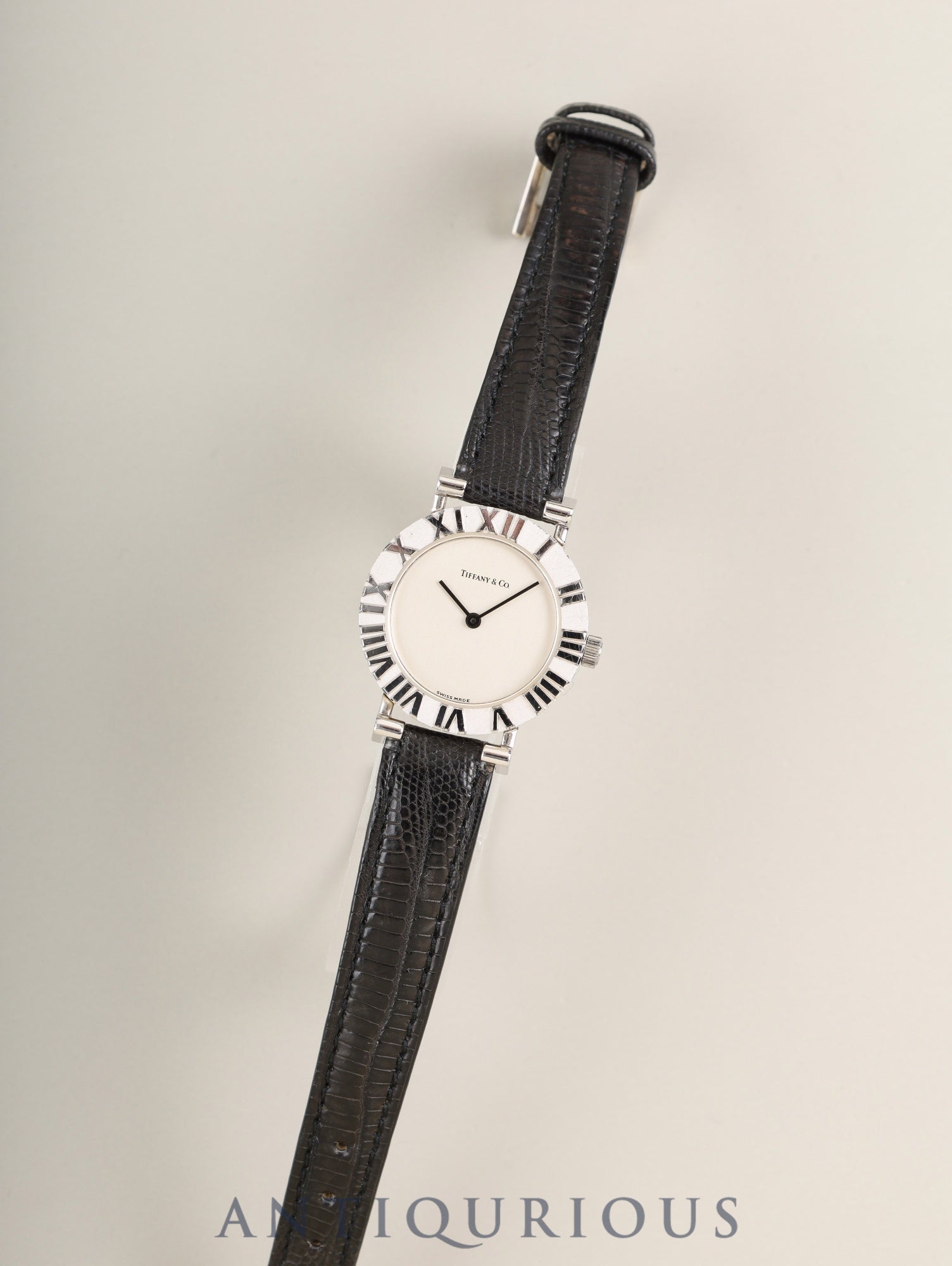 ティファニー アトラス SV CASE L0640 クォーツ Cal.976.001 SV925 純正革ベルト 純正尾錠(SS) シルバー文字盤 箱 オーバーホール済み