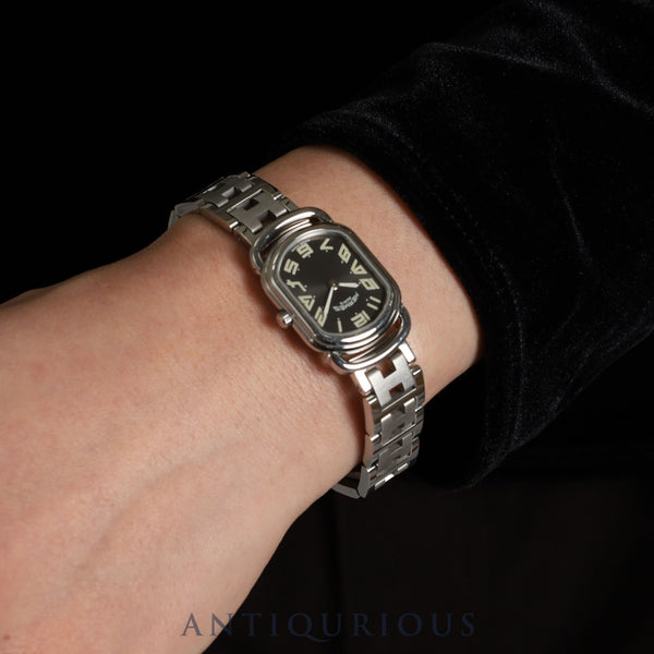 エルメス ラリー RA1.210 クォーツ Cal.976.001 SS ブラック文字盤 箱 保証書(未記入)オーバーホール済み