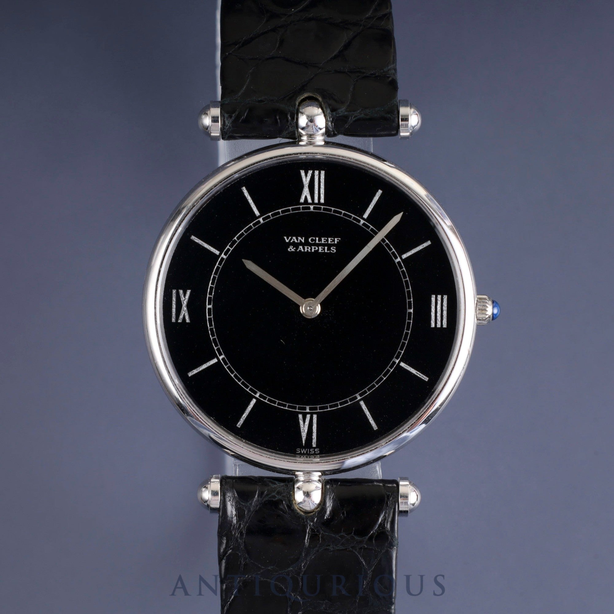 ヴァンクリーフ&アーペル ラ・コレクション 9065 手巻き Cal.PIAGET 9P2 750 革 尾錠(ピアジェ製/750) ブラックローマン文字盤 オーバーホール済み