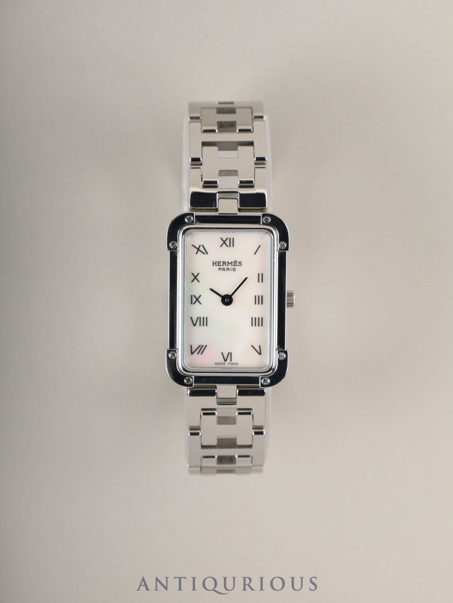 エルメス クロアジュール CR2.210 クォーツ Cal.976.001 SS SS ホワイトシェル文字盤 箱 保証書(2015年)オーバーホール済み