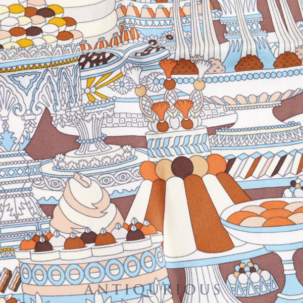 Hermes Scarf Carre 45 LA PATISSERIE FRANCAISE Patisserie Francaise 100% SILK