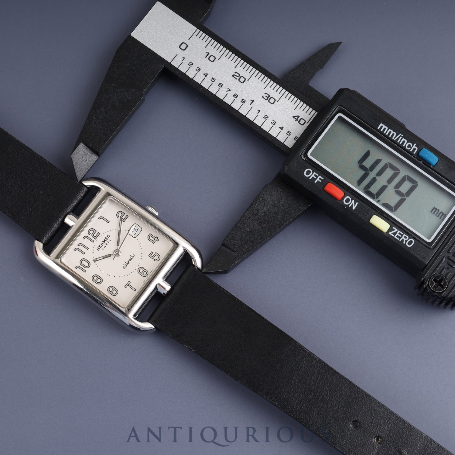 Hermès Cape Cod CC1.710 Automatic Watch, Stainless Steel, Leather, Genuine Buckle (Stainless Steel), Silver Dial, Overhauled