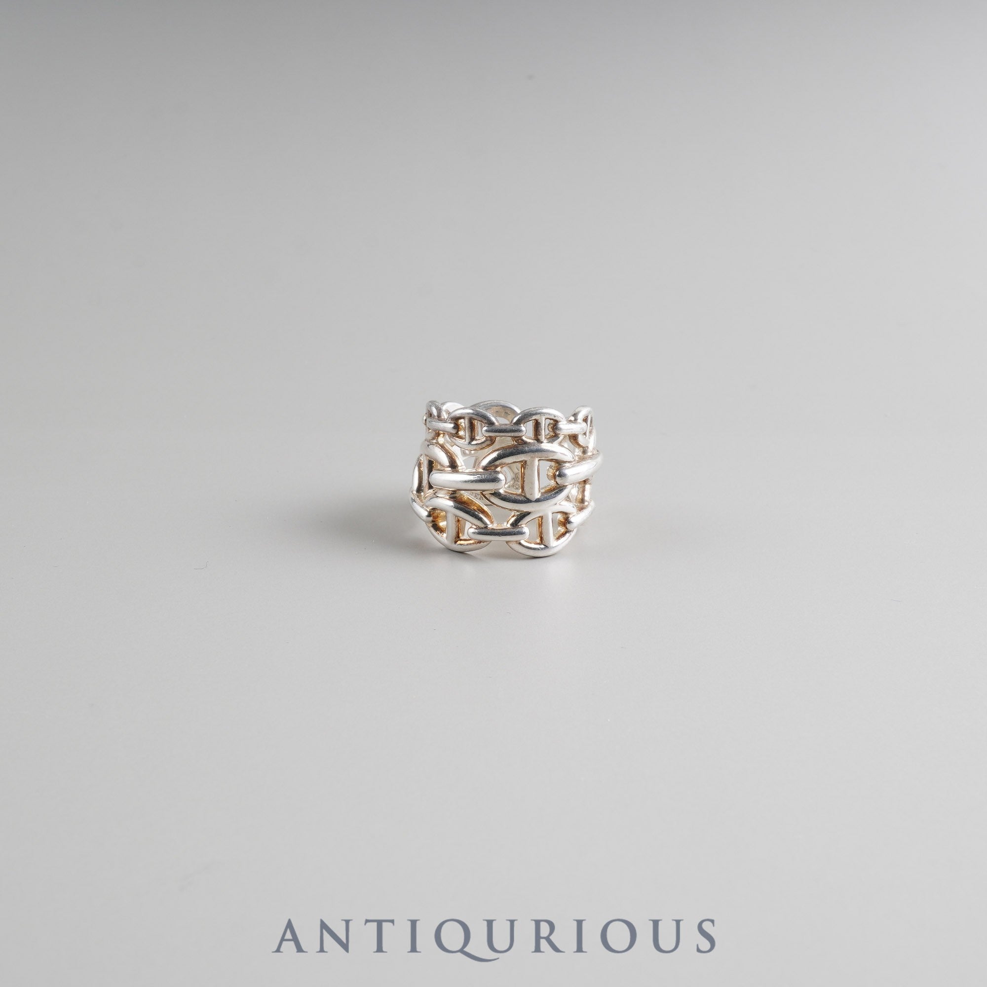 Hermes Chaine d'Ancre Enchaine GM Ring, Sterling Silver #55, Box, 22nd Anniversary