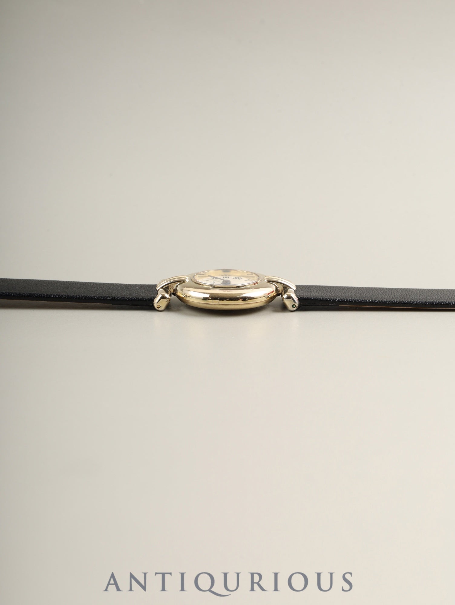 カルティエ マストコリゼ 590002 クォーツ SV925 革 純正尾錠(GP) アイボリーローマン文字盤 24mm 箱 冊子 保証書(1996年)カルティエブティックにてコンプリートサービス(フルメンテナンス)済み