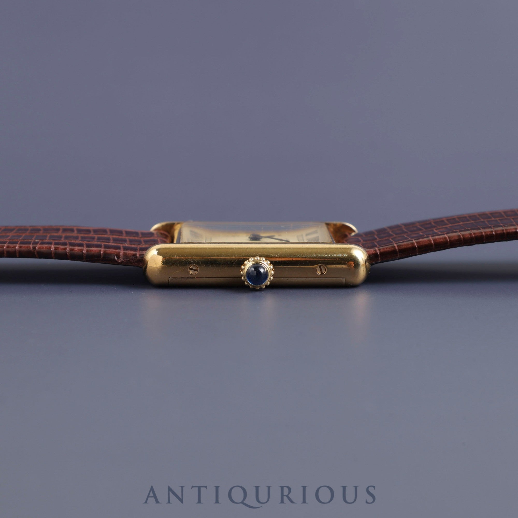Cartier Must Tank LM Manual winding Cal.78-1 SV925 Leather Genuine buckle (GP) Ivory Roman dial Overhauled