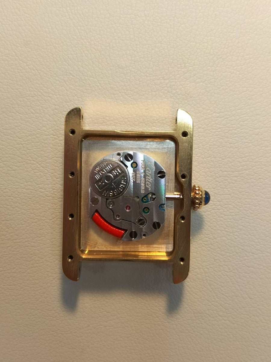 カルティエ マストタンク MM W1013854 / 2415 クォーツ Cal.057 SV925 革 純正Dバックル(GP) テレフォンアラビア文字盤 1990年頃~2004年頃 オーバーホール済み